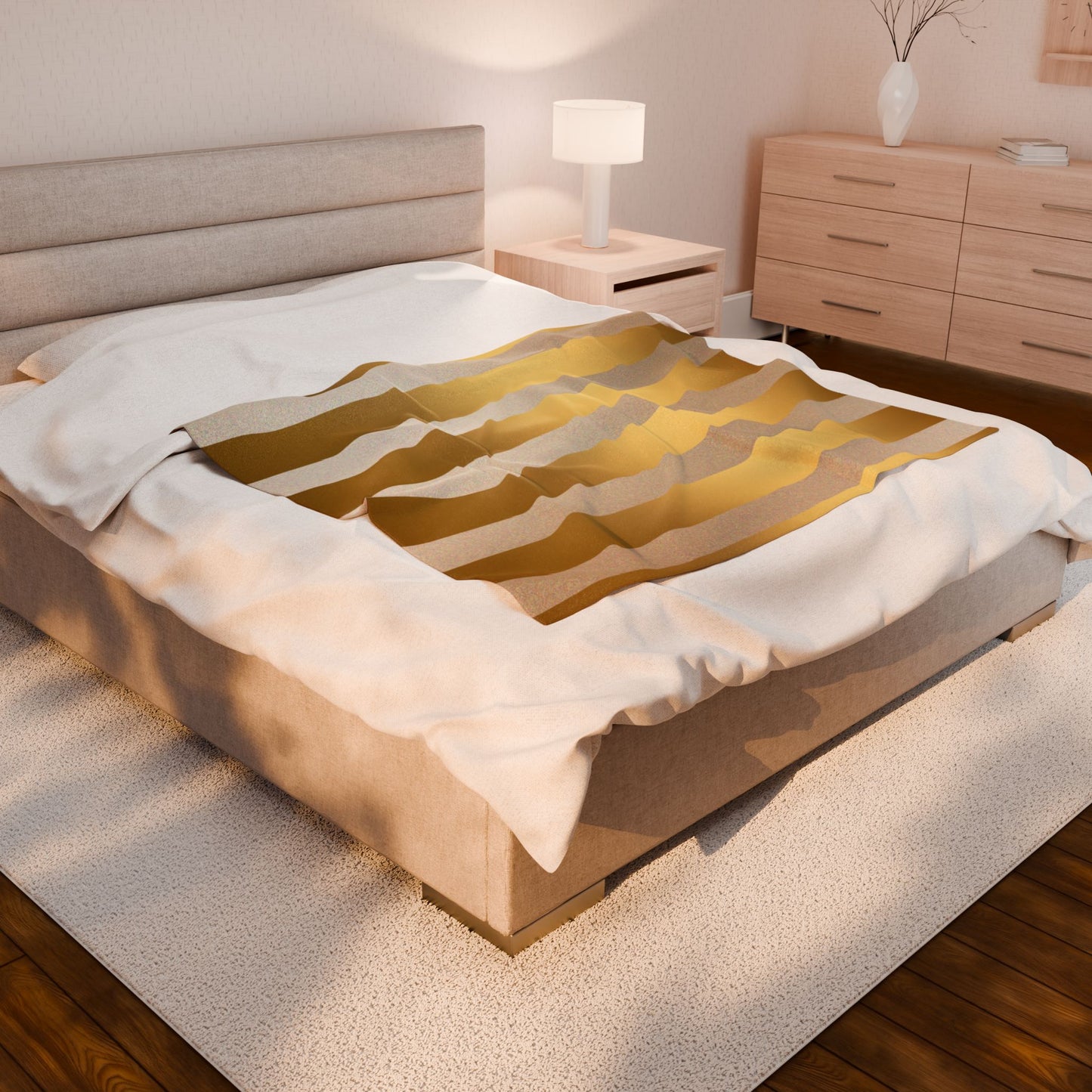 Golden Horizon Velveteen Plush Blanket