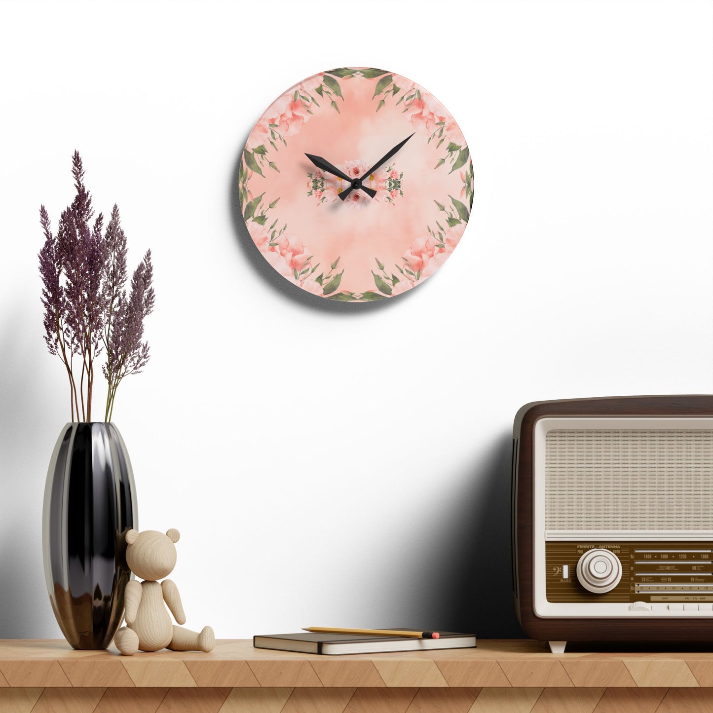 Peachy Keen Acrylic Wall Clock