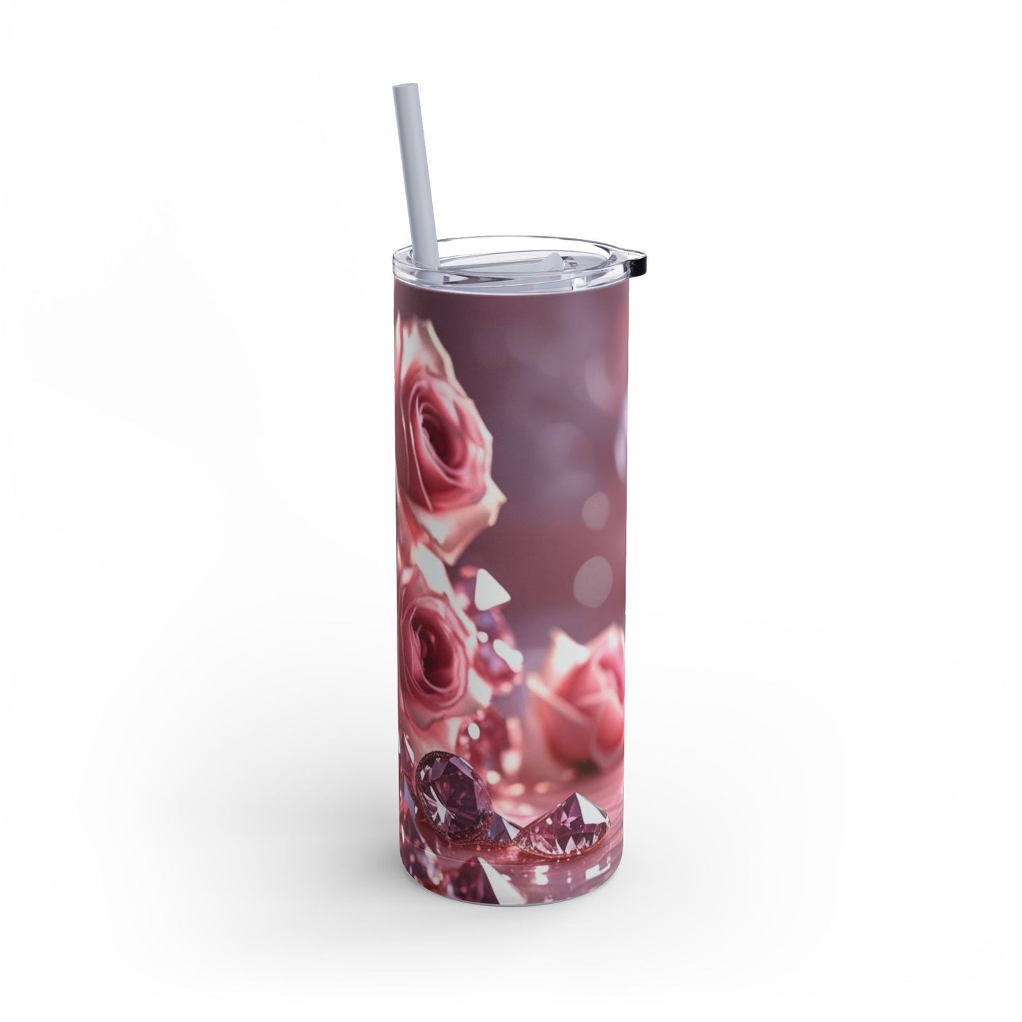 Pink Diamonds & Petals Maars Maker Skinny Matte Tumbler, 20oz