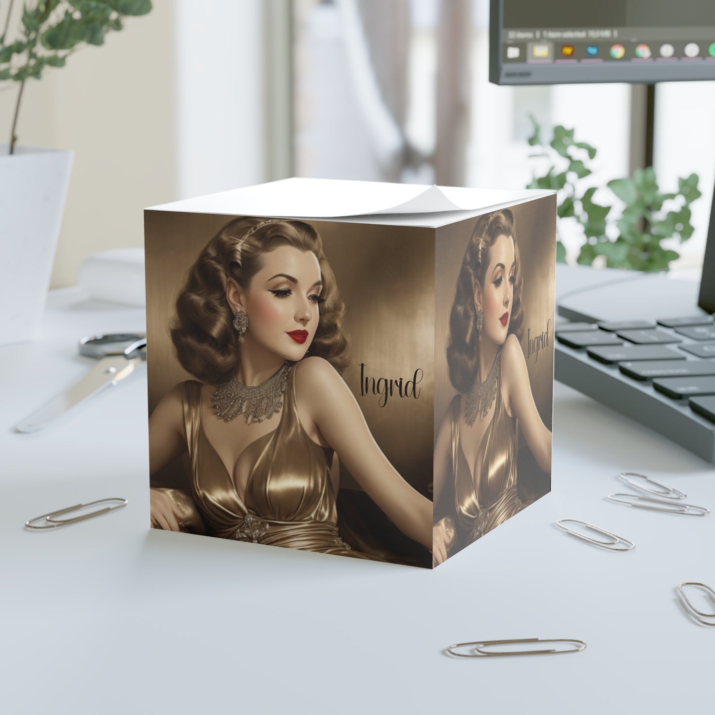 Retro Glam Girls (Ingrid) Note Cube