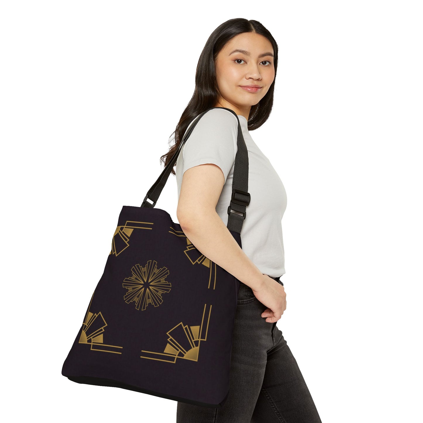 Midnight Luxe (Ebony) Adjustable Tote Bag (AOP)