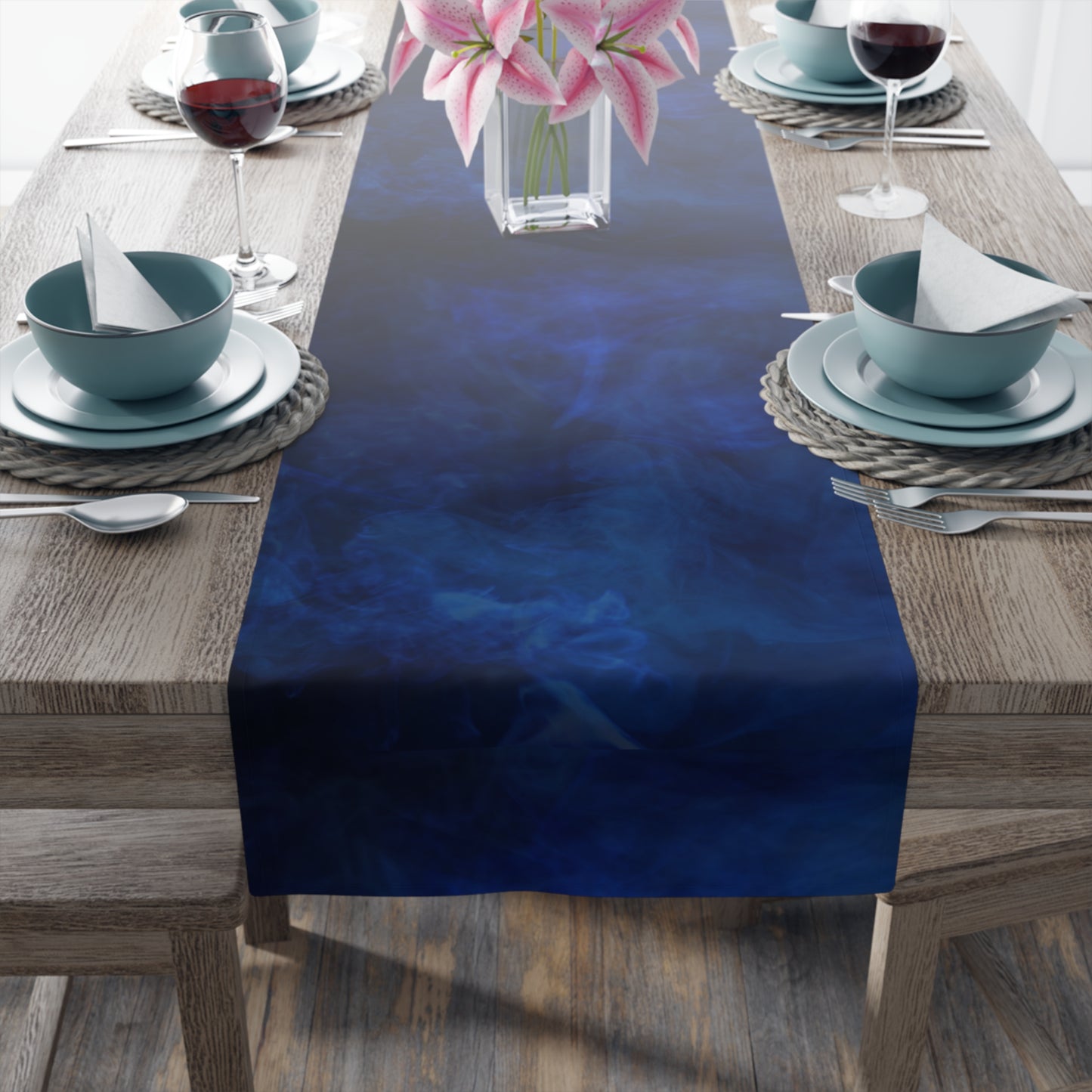 A Kind of Smoky Blue Table Runner (Cotton, Poly)