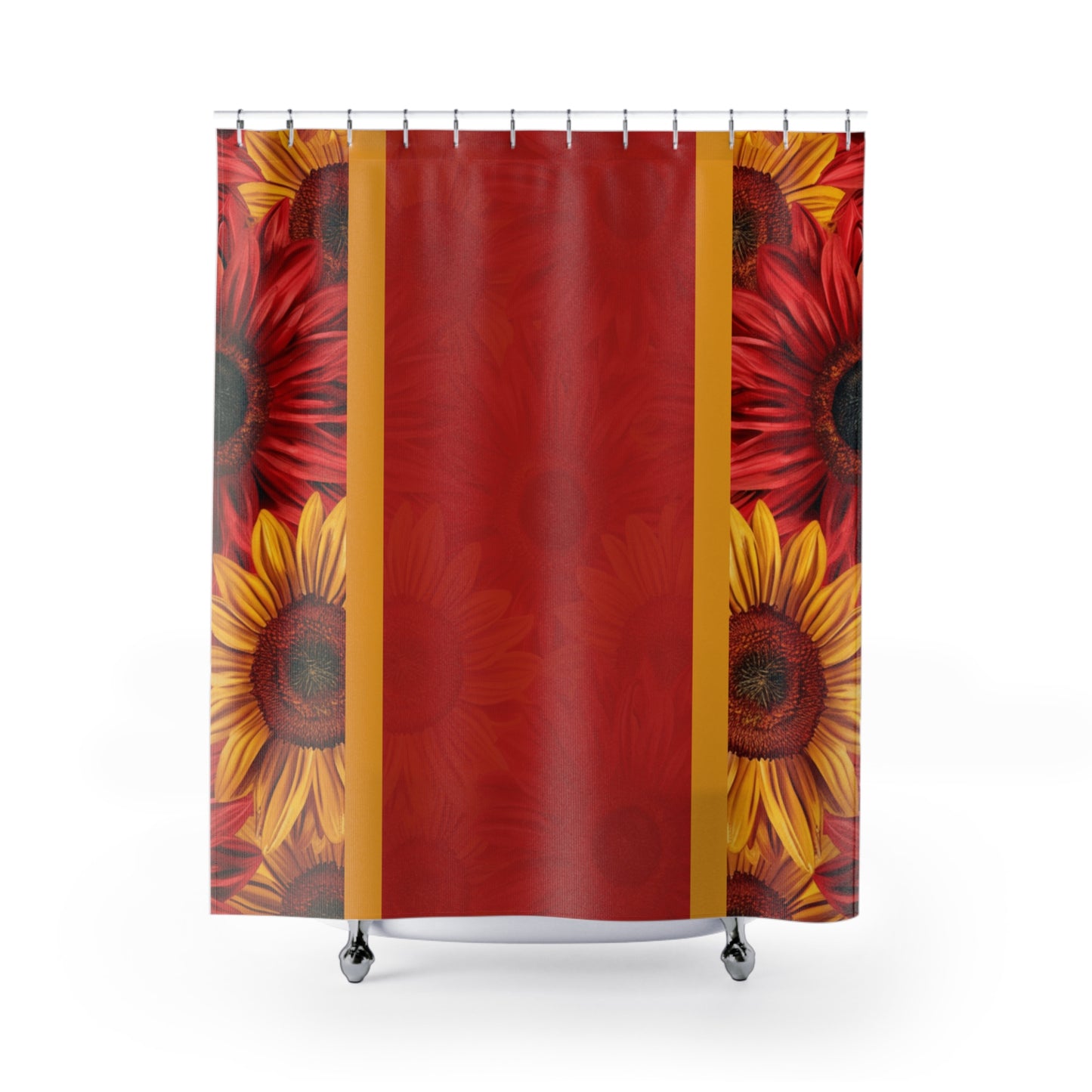 Crimson Gold Shower Curtains