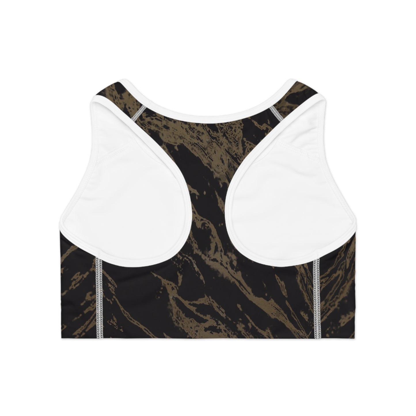 Black & Gold Sports Bra (AOP)