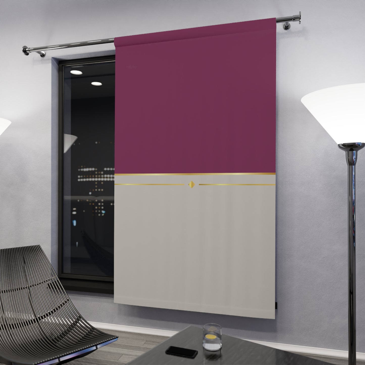 Fuchsia & Taupe Haven Blackout Window Curtains (1 Piece)