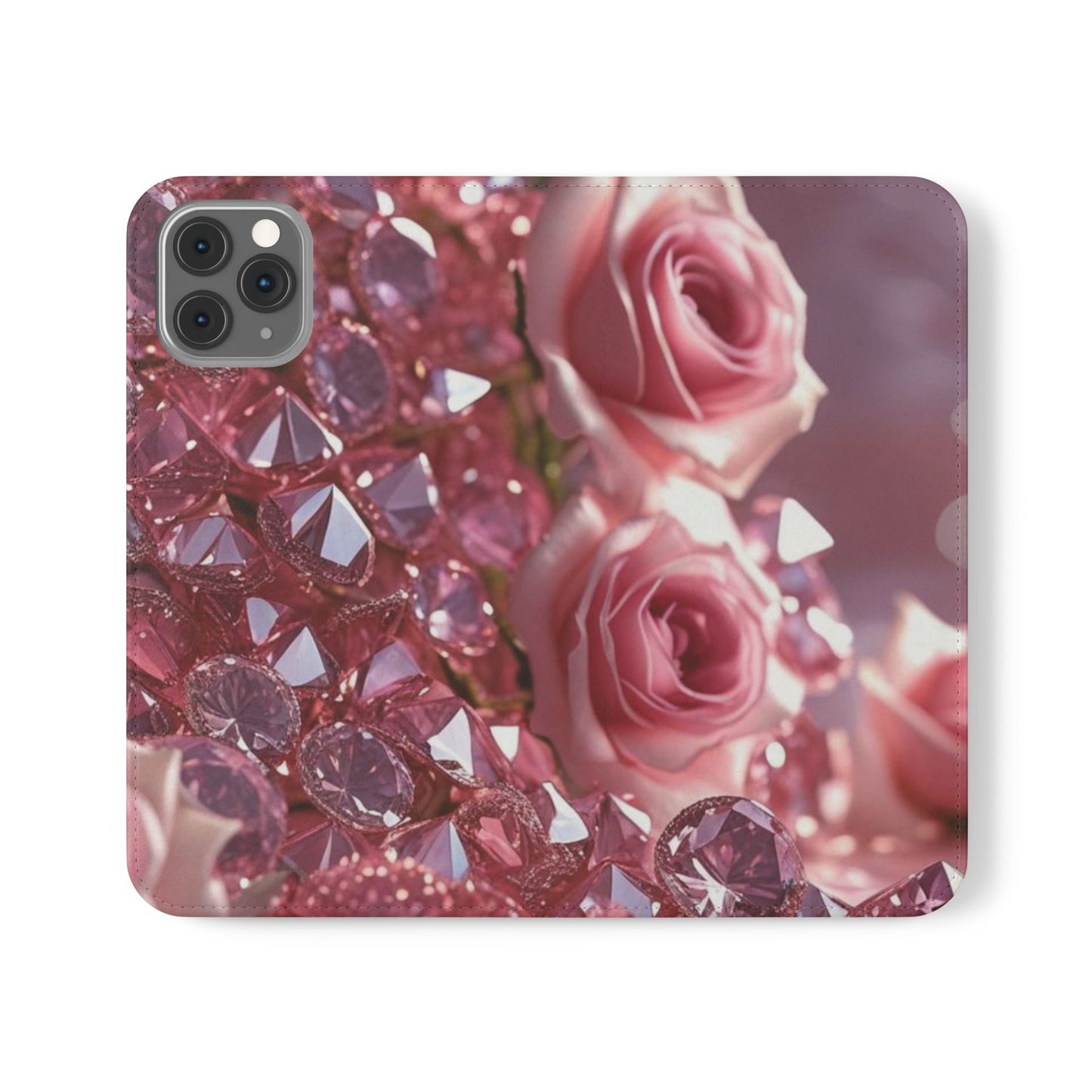 Pink Diamonds & Petals Flip Cases