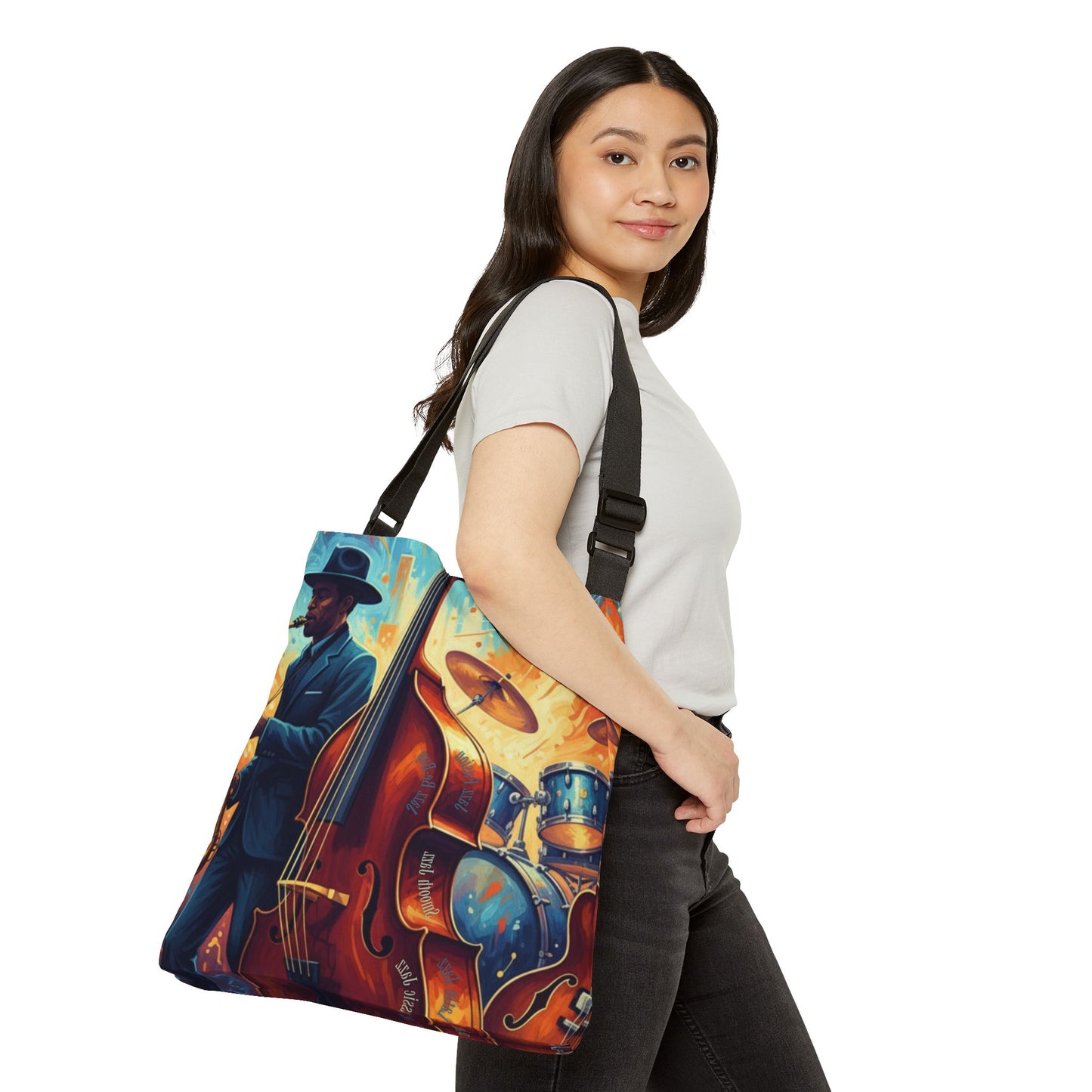 Jazz Music Adjustable Tote Bag (AOP)