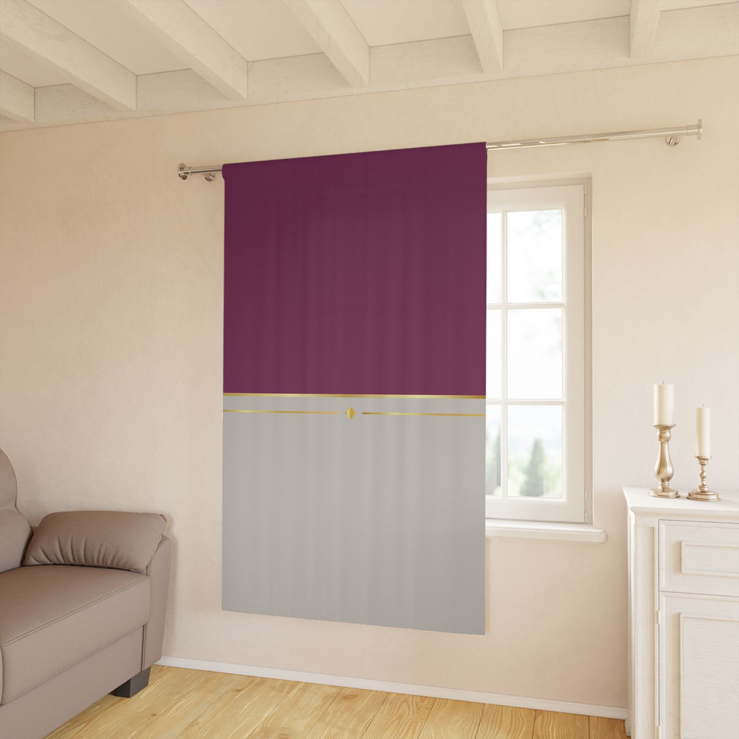 Fuchsia & Taupe Haven Blackout Window Curtains (1 Piece)