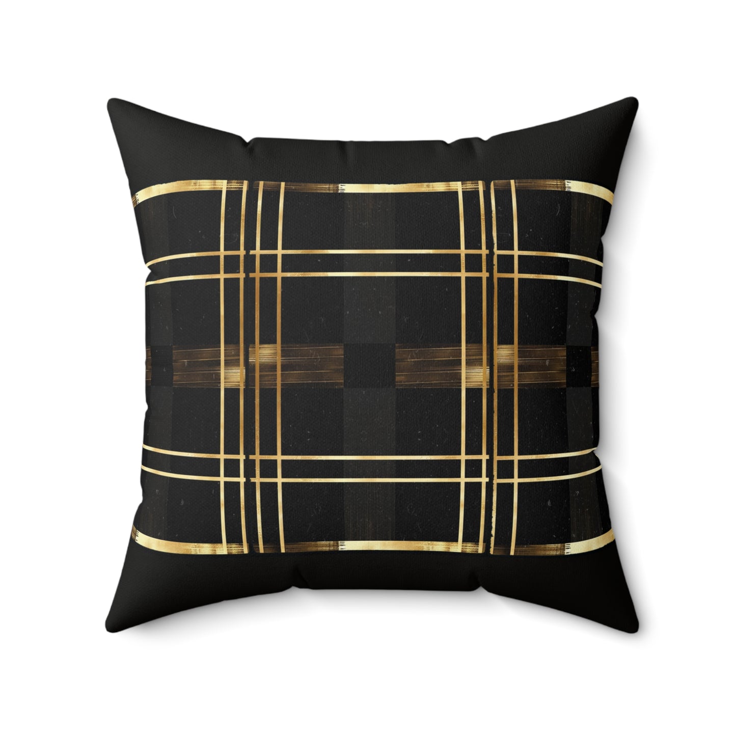 Noir & Gold Glam Spun Polyester Square Pillow