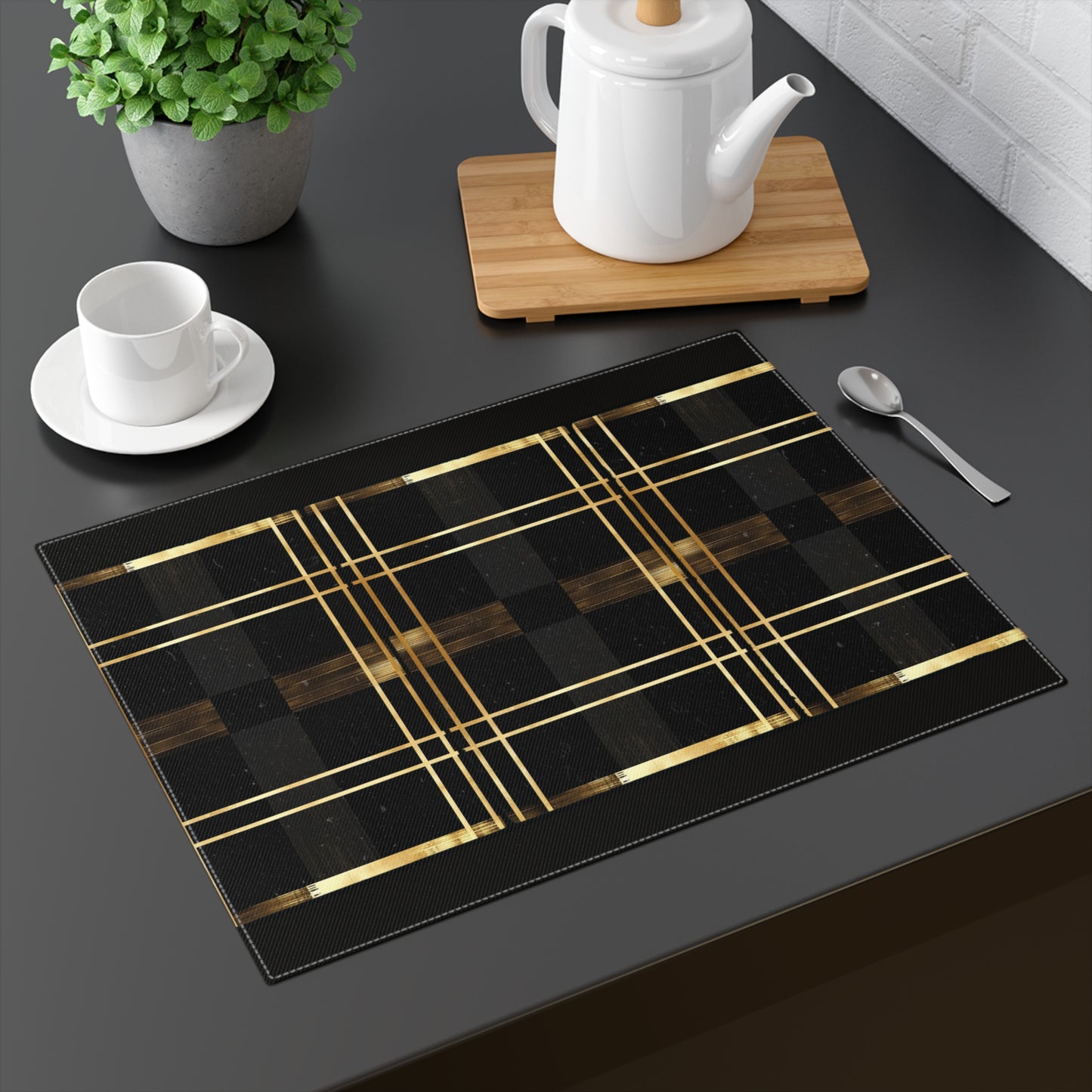 Noir & Gold Glam Placemat, 1pc