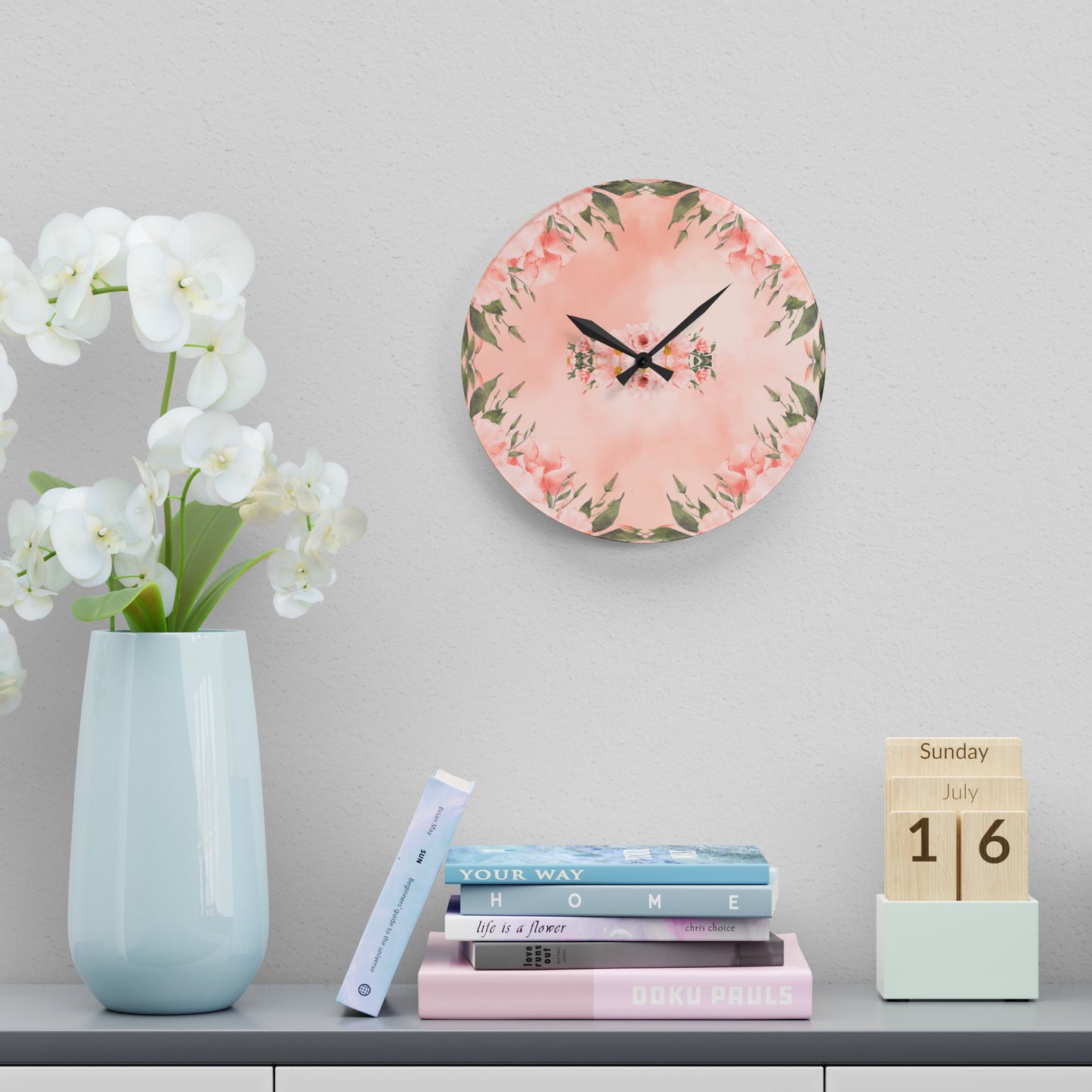 Peachy Keen Acrylic Wall Clock