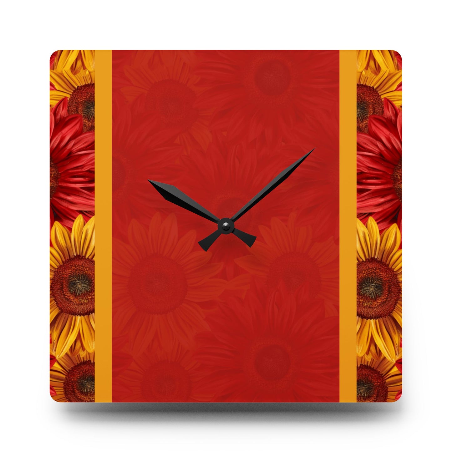 Crimson Gold Acrylic Wall Clock