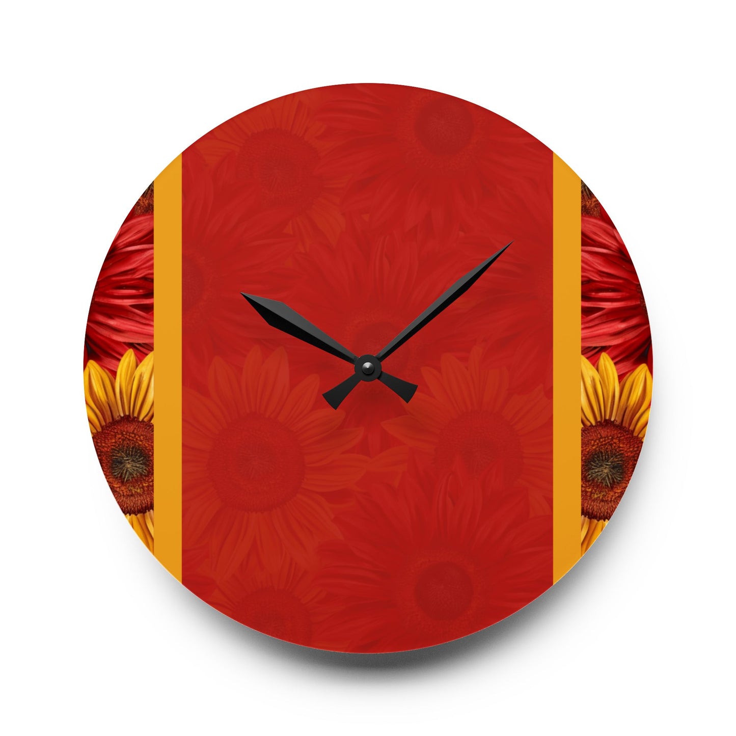 Crimson Gold Acrylic Wall Clock