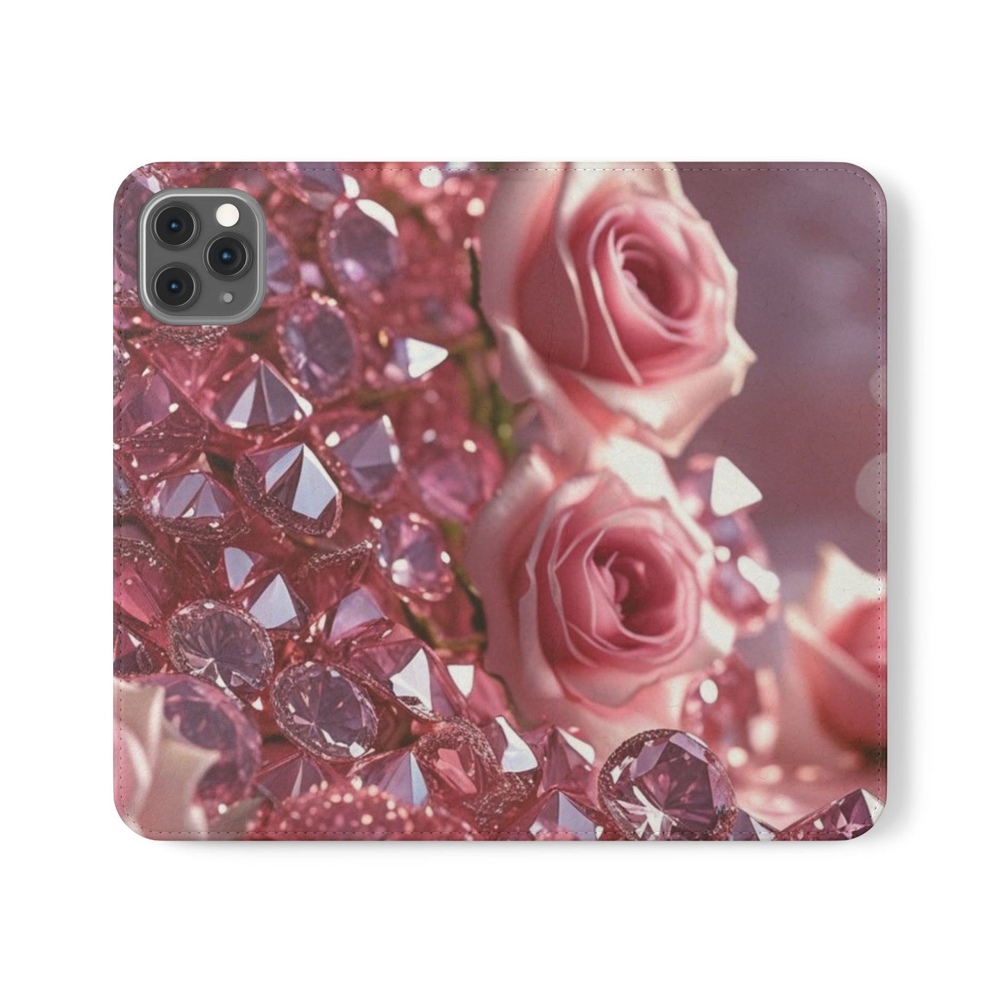 Pink Diamonds & Petals Flip Cases