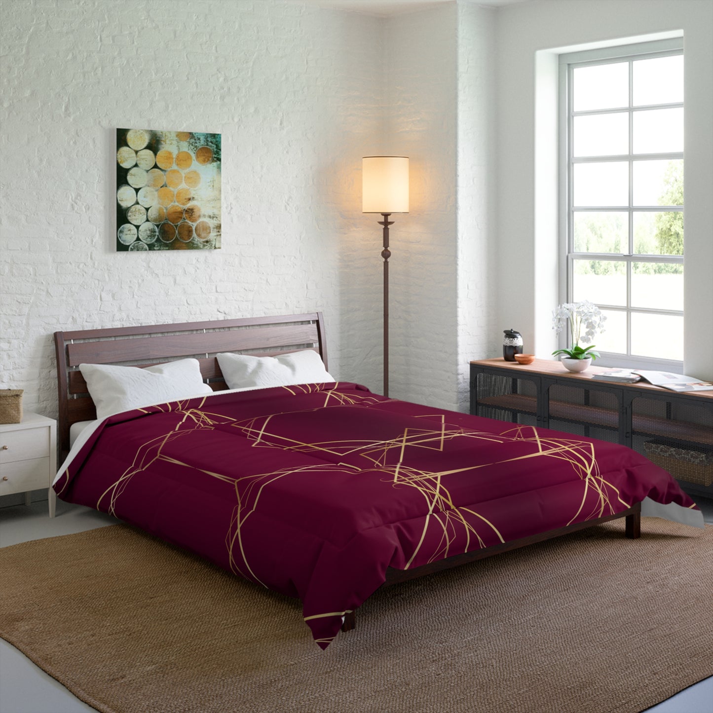 Gilded Elegance (Burgundy) Comforter