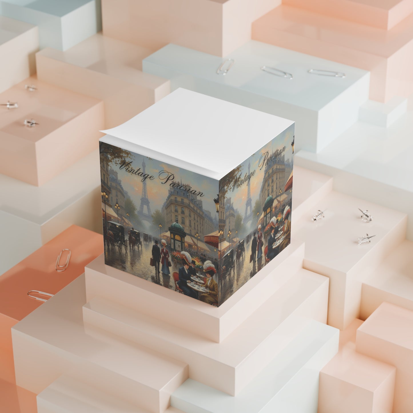 Vintage Parisian Note Cube