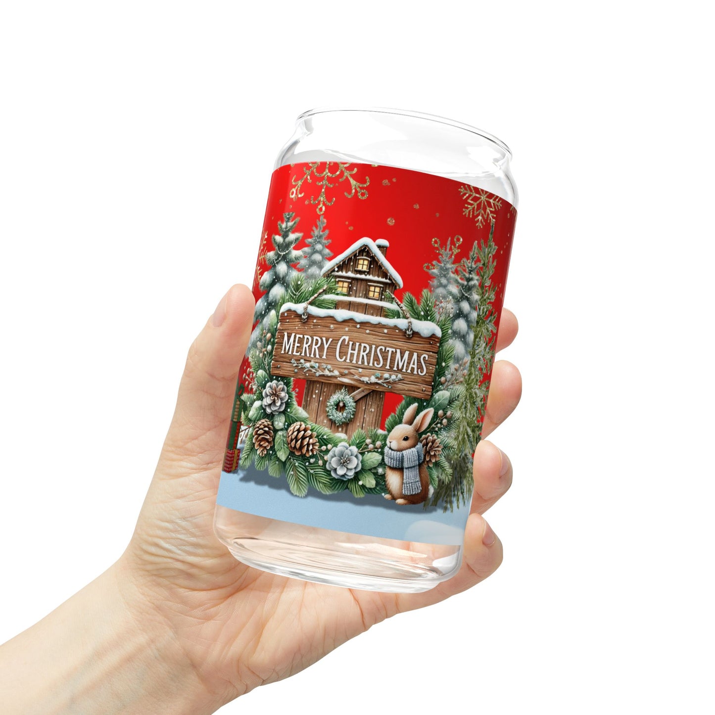 Merry Christmas Sipper Glass, 16oz
