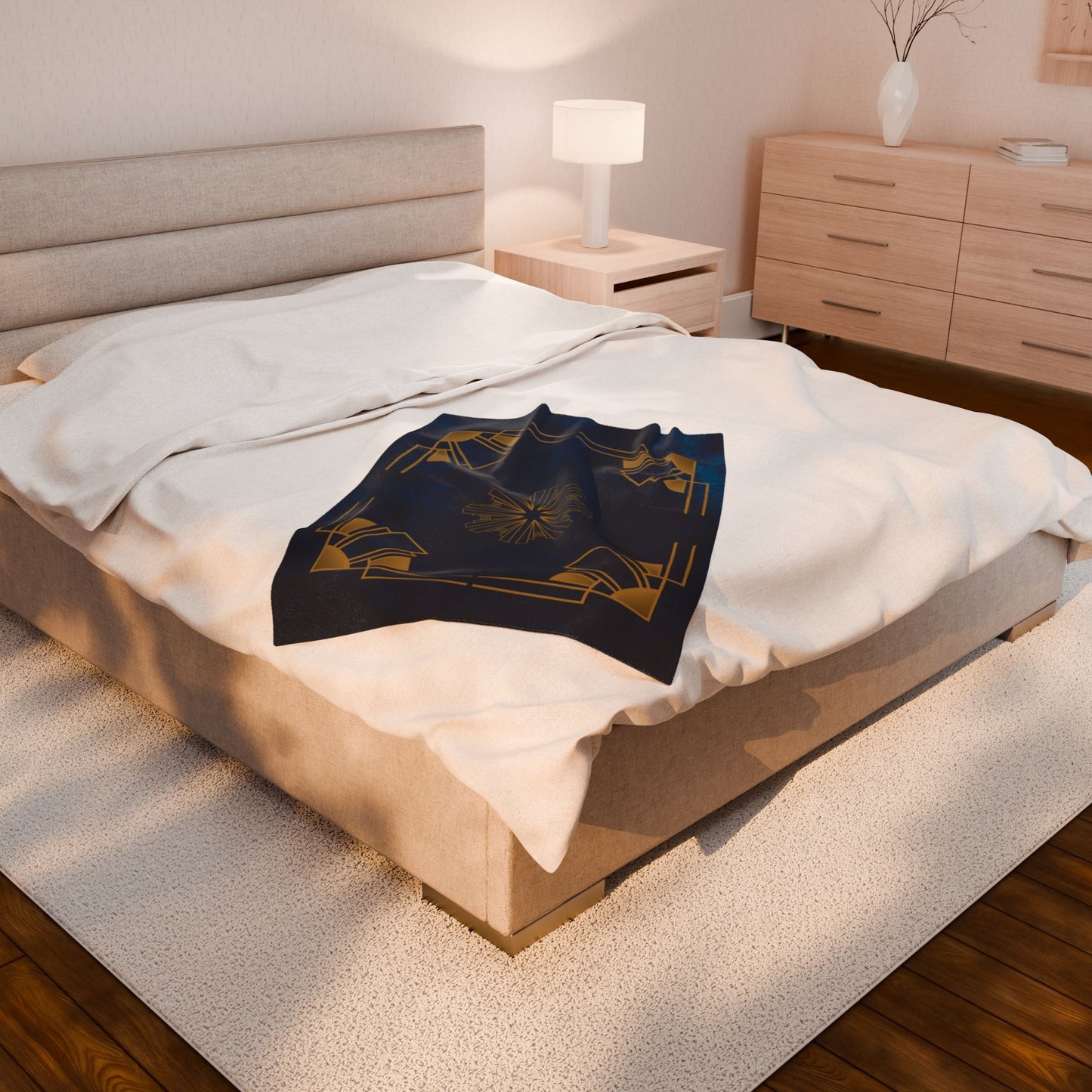 Midnight Luxe (Cobalt Blue) Velveteen Plush Blanket