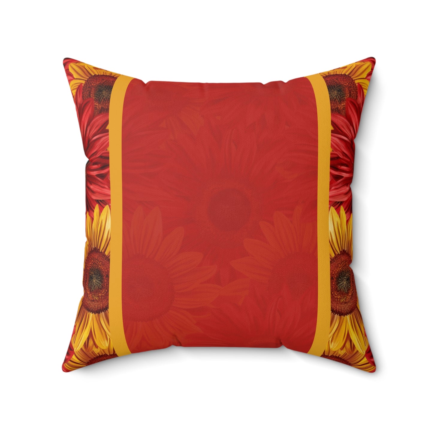Crimson Gold Spun Polyester Square Pillow