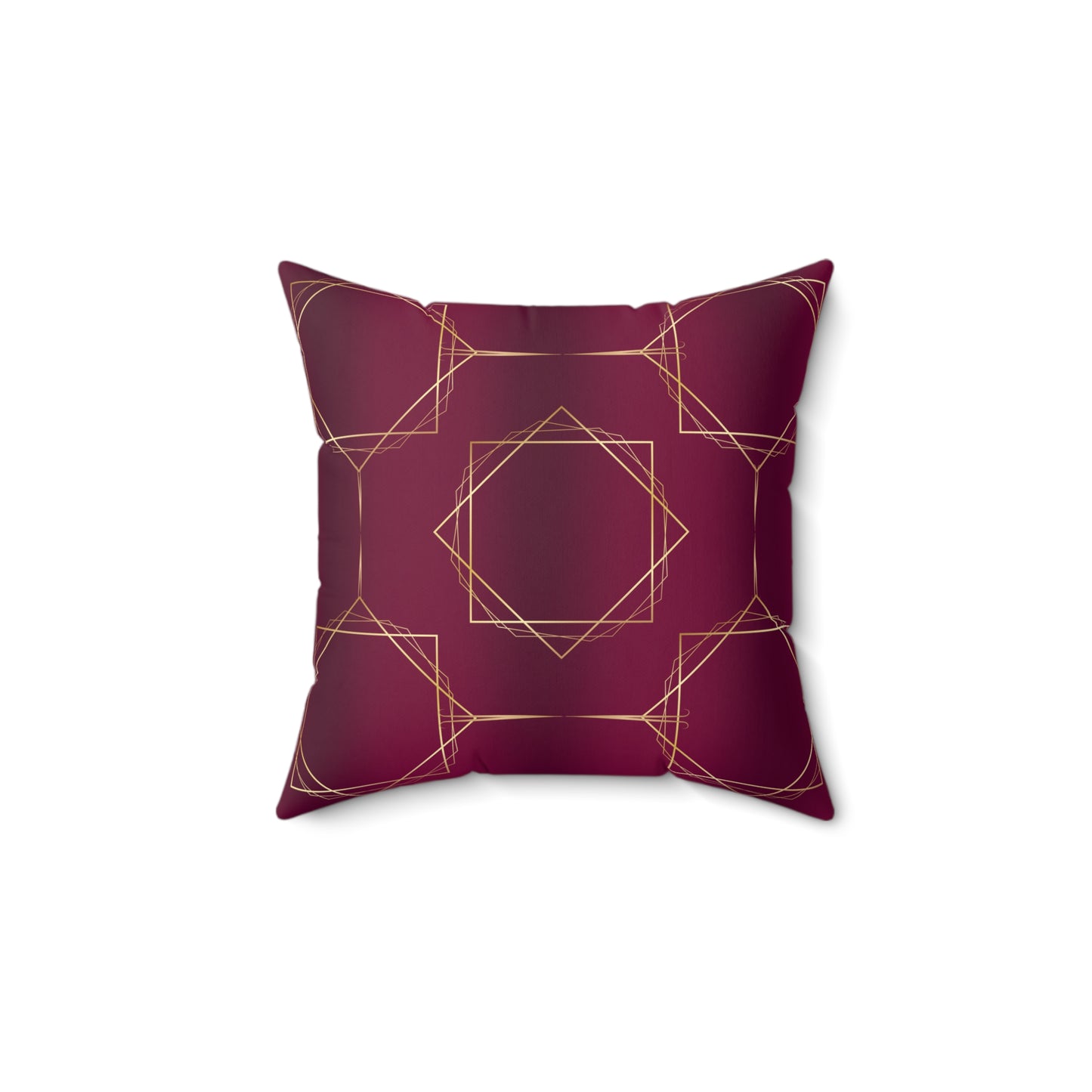Gilded Elegance (Burgundy) Spun Polyester Square Pillow