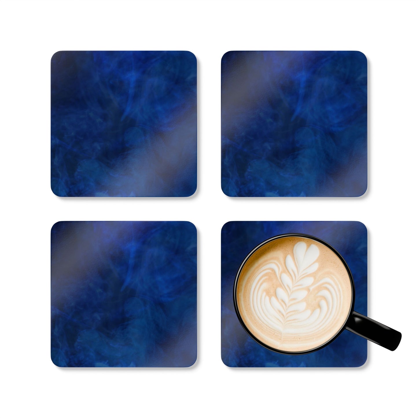 A Kind of Smoky Blue Corkwood Coaster Set
