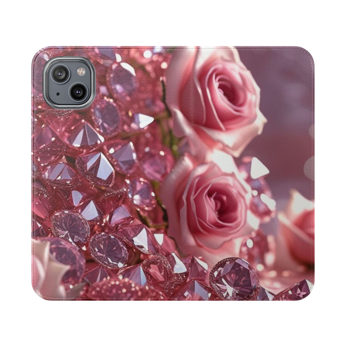 Pink Diamonds & Petals Flip Cases