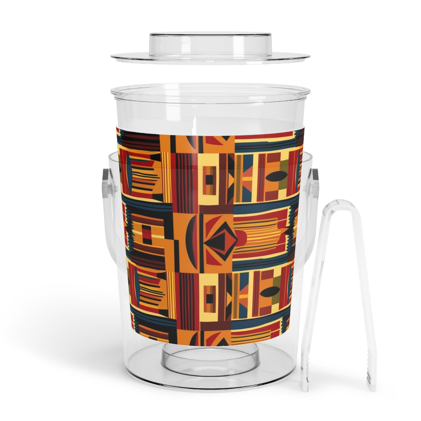African Canvas 2 Ice Bucket with Tongs