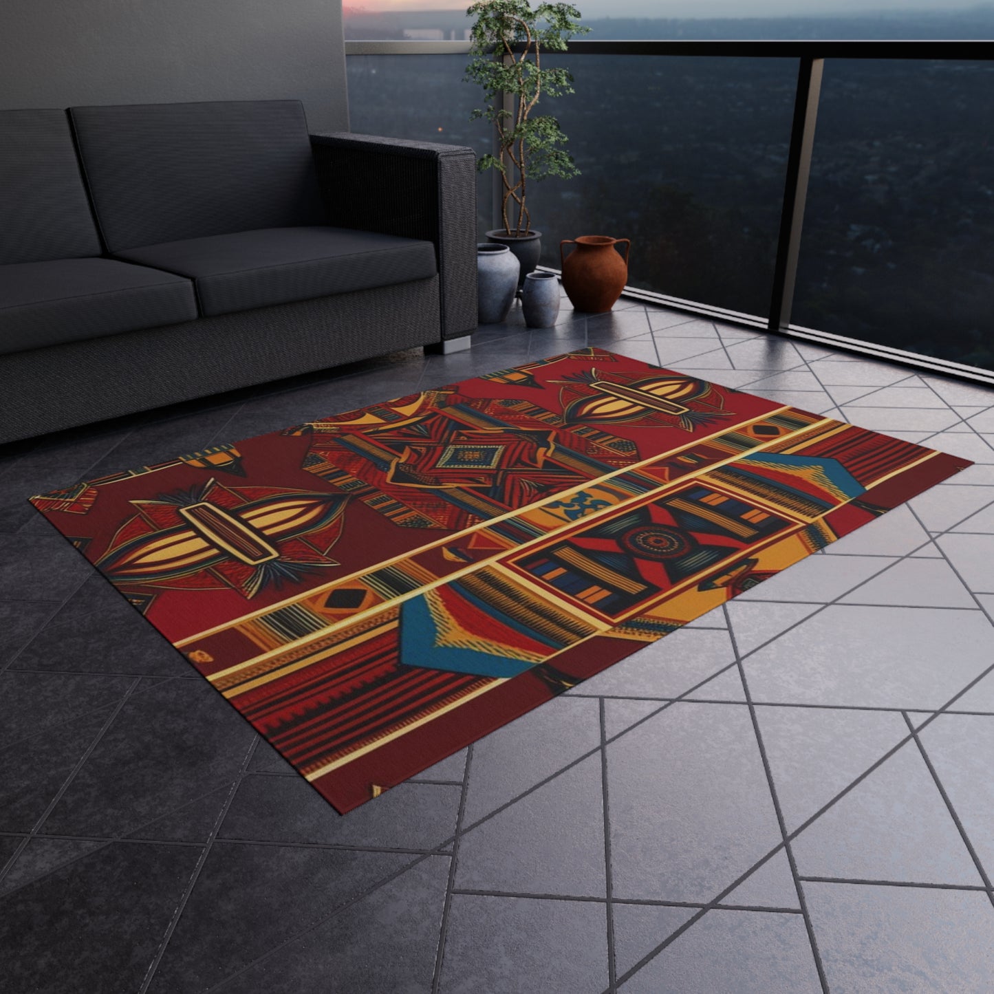African Canvas Outdoor Rug