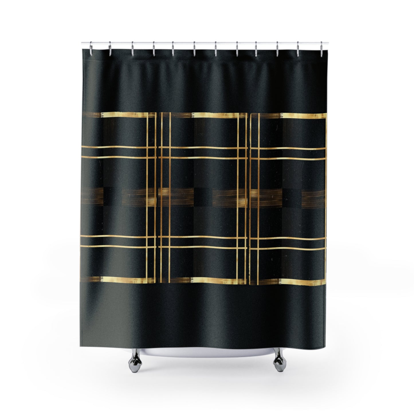 Noir & Gold Glam Shower Curtains