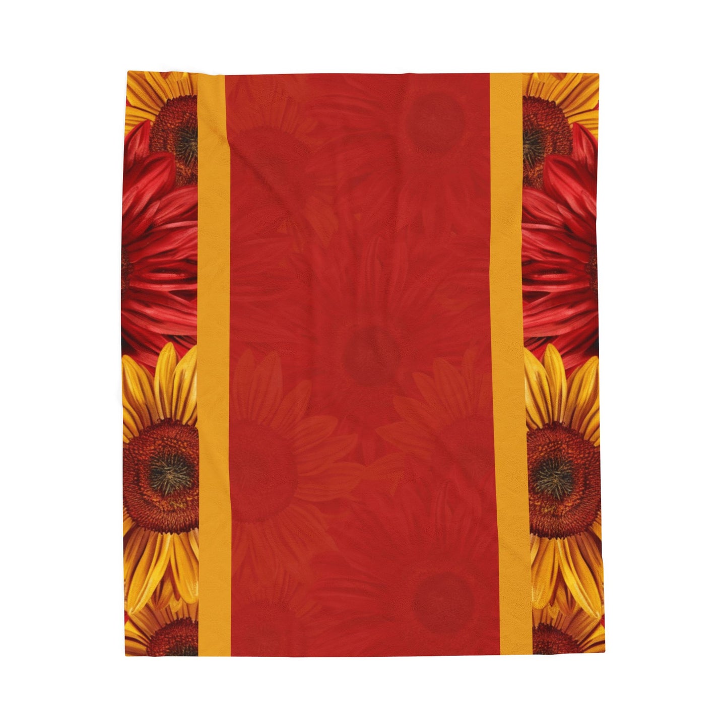 Crimson Gold Velveteen Plush Blanket