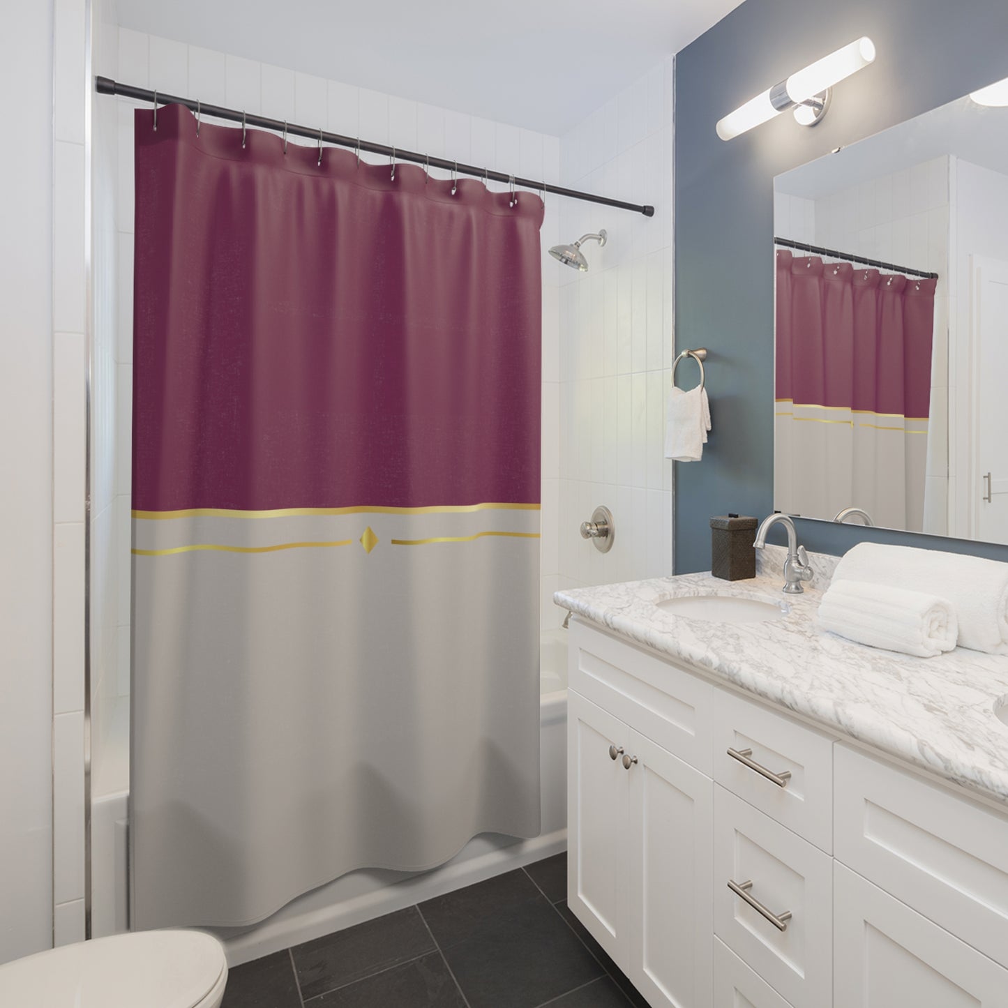 Fuchsia & Taupe Haven Shower Curtains
