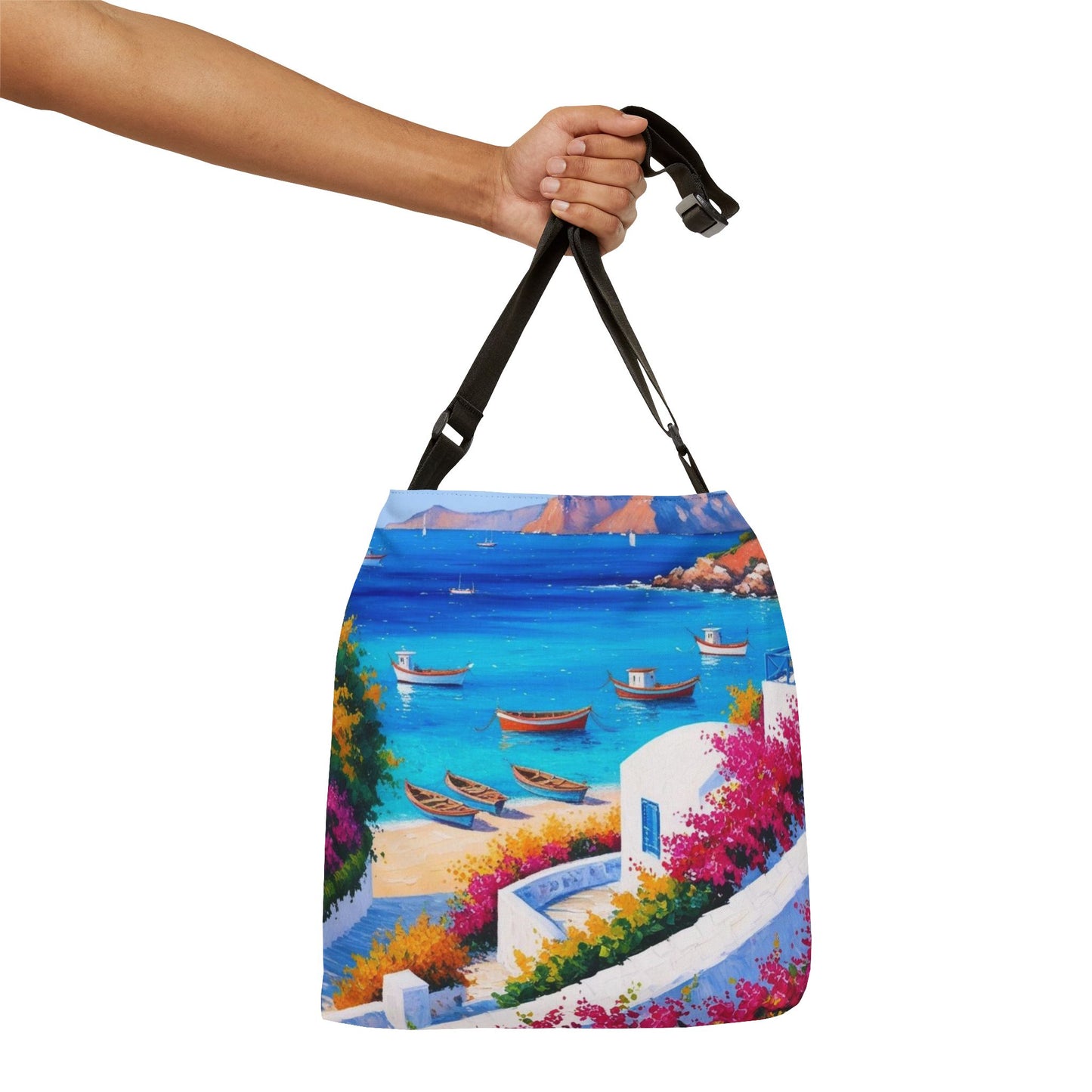 Grecian Seaside Adjustable Tote Bag (AOP)