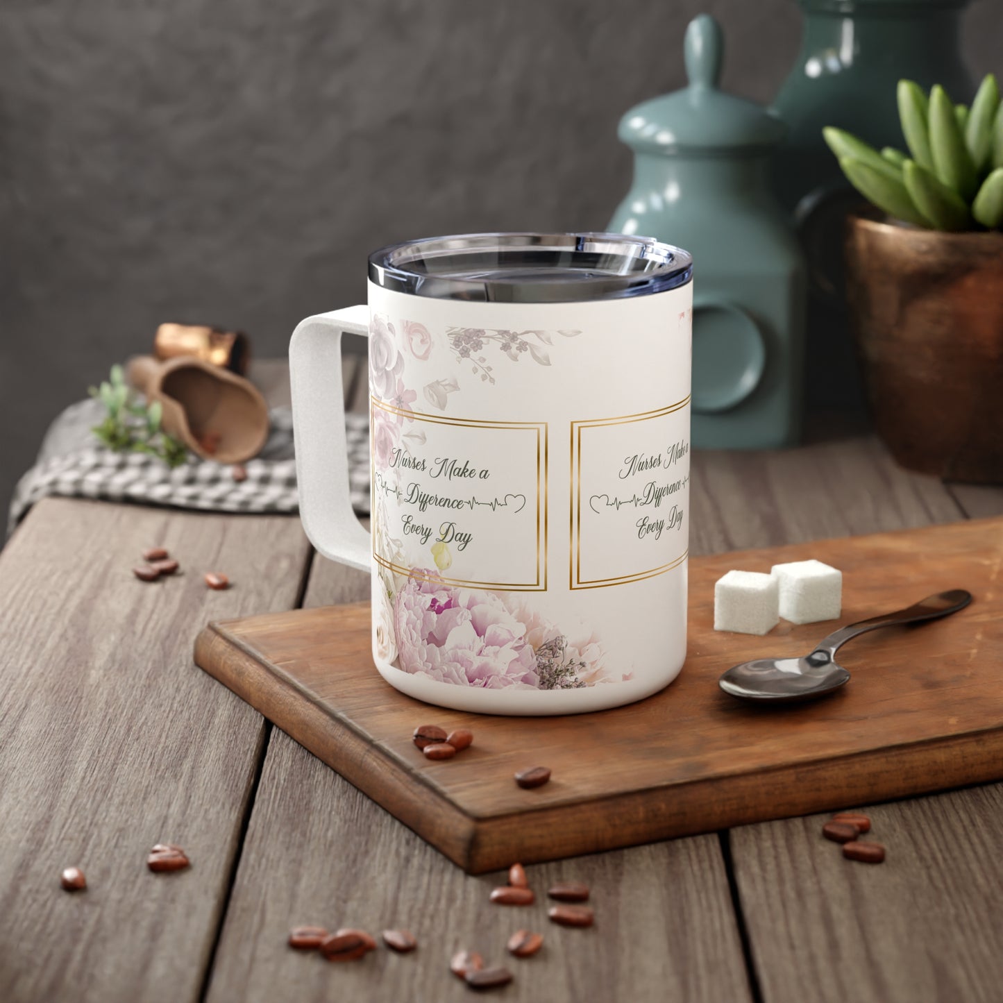 Nurses Make a Difference Insulated Coffee Mug, 10oz