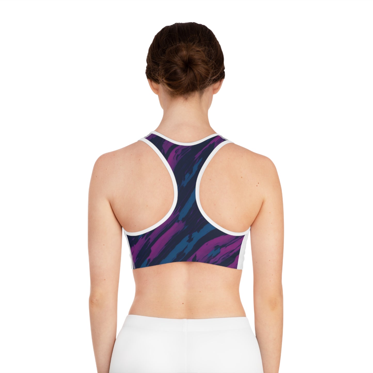 Pink/Blue Sports Bra (AOP)