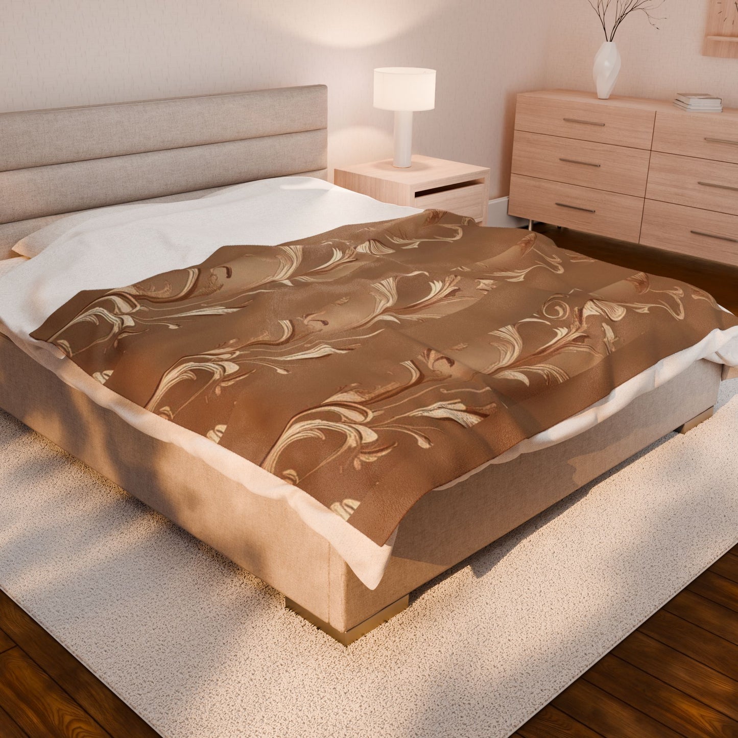 Mocha Bliss Velveteen Plush Blanket