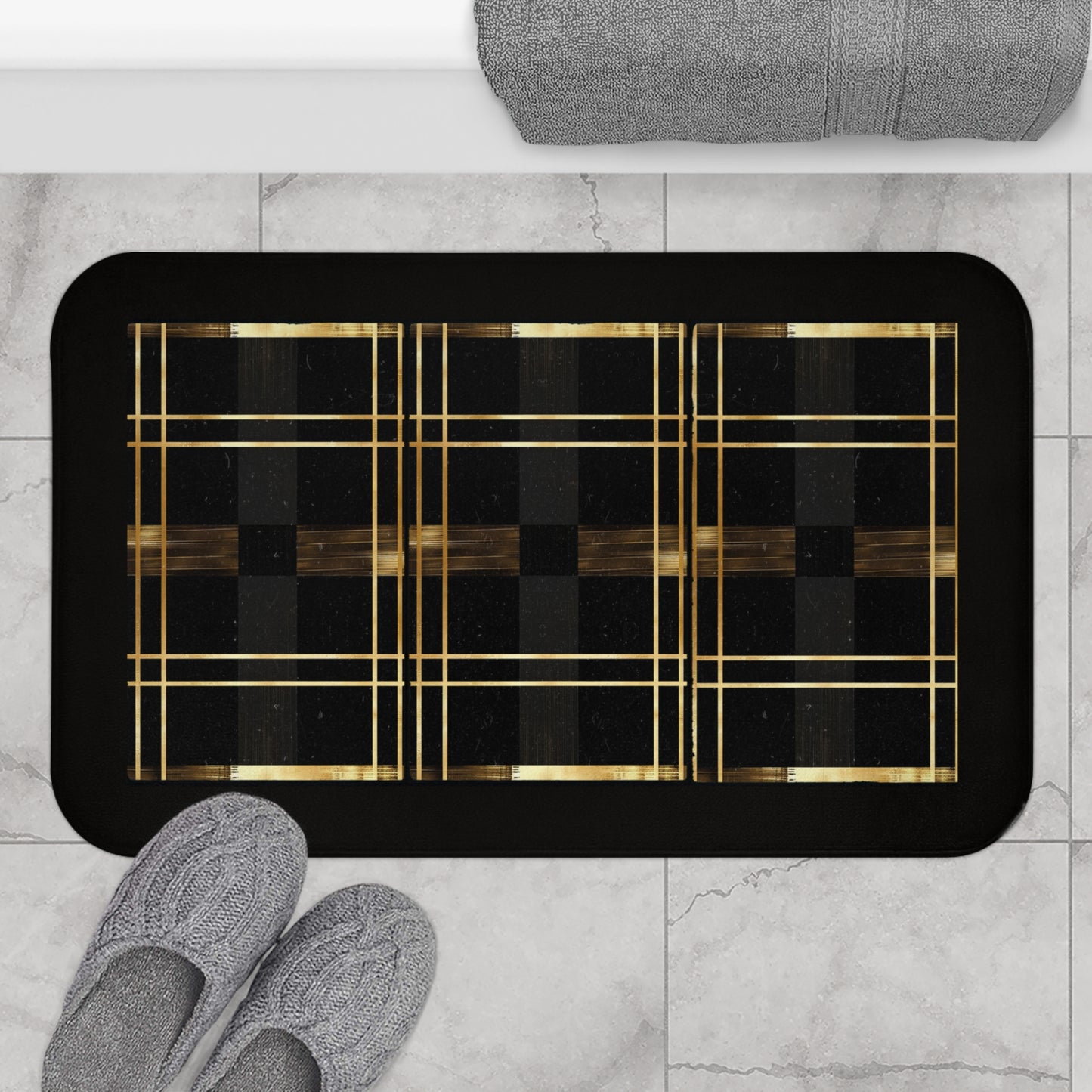 Noir & Gold Glam Bath Mat