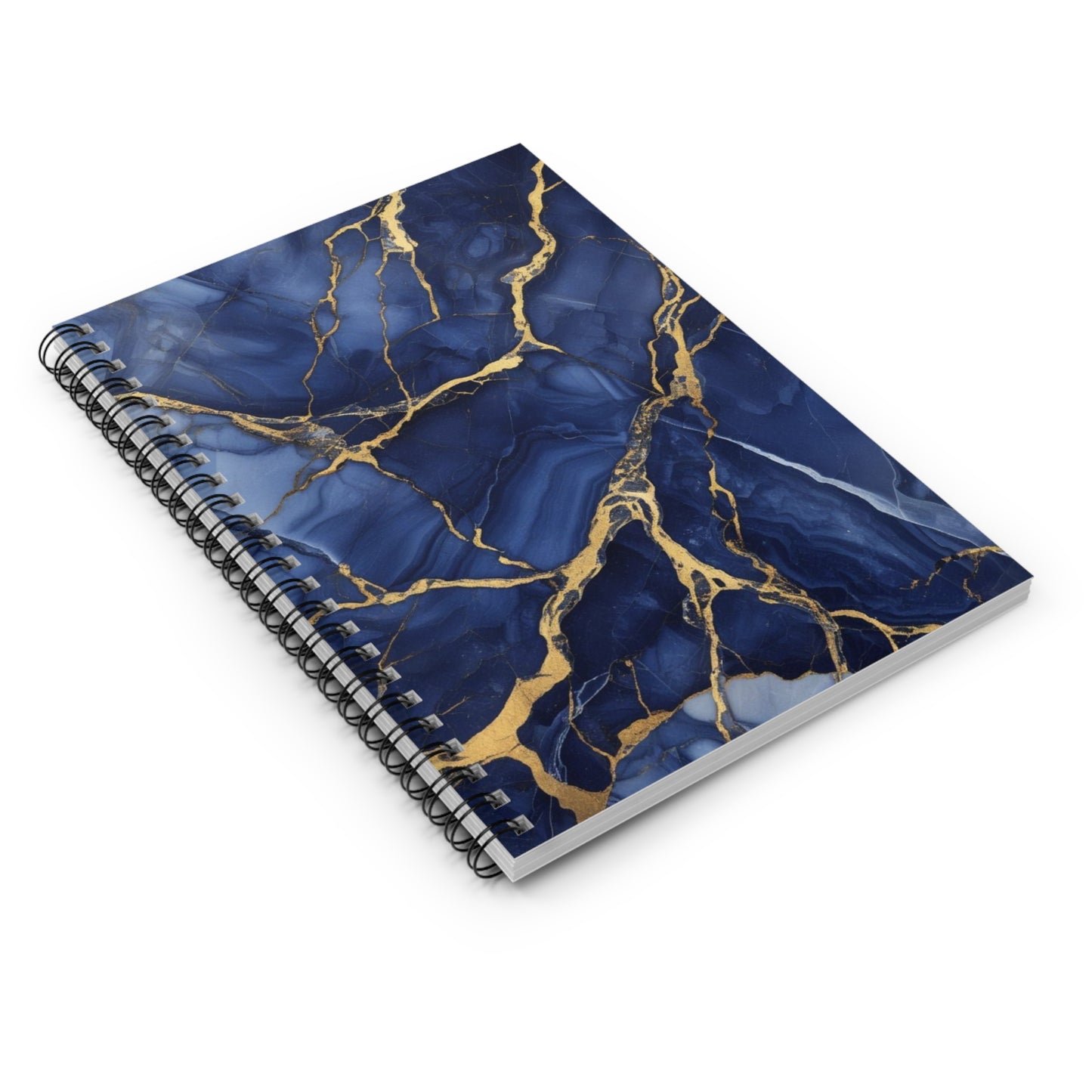 Indigo Marble Spiral Notebook - Ruled Line