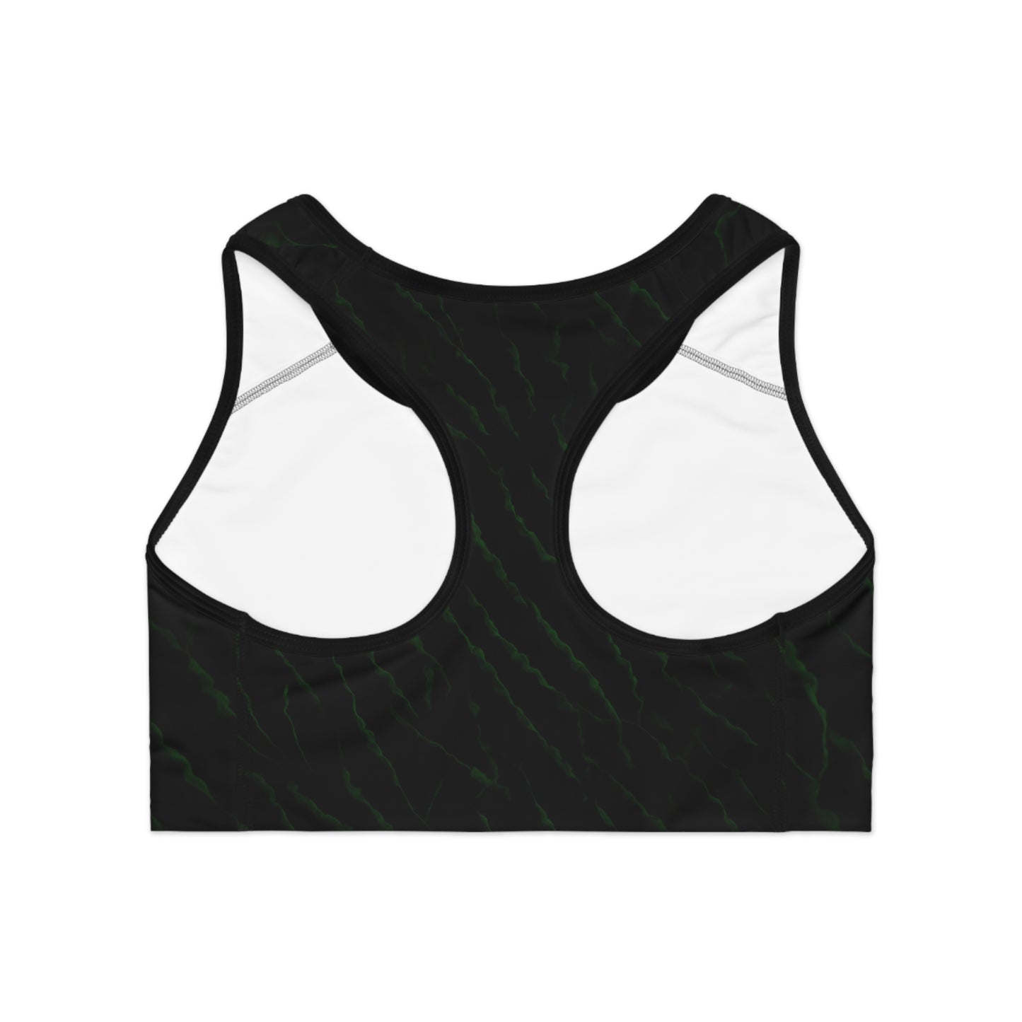 Black/Green Sports Bra (AOP)