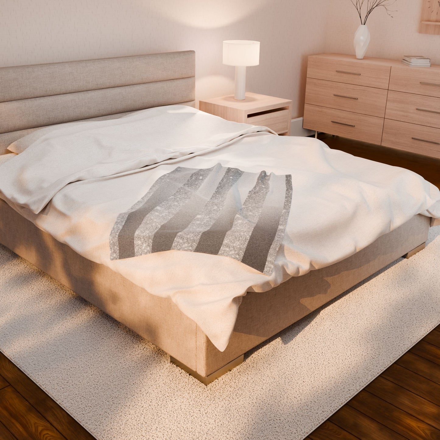 Stardust Gray Velveteen Plush Blanket