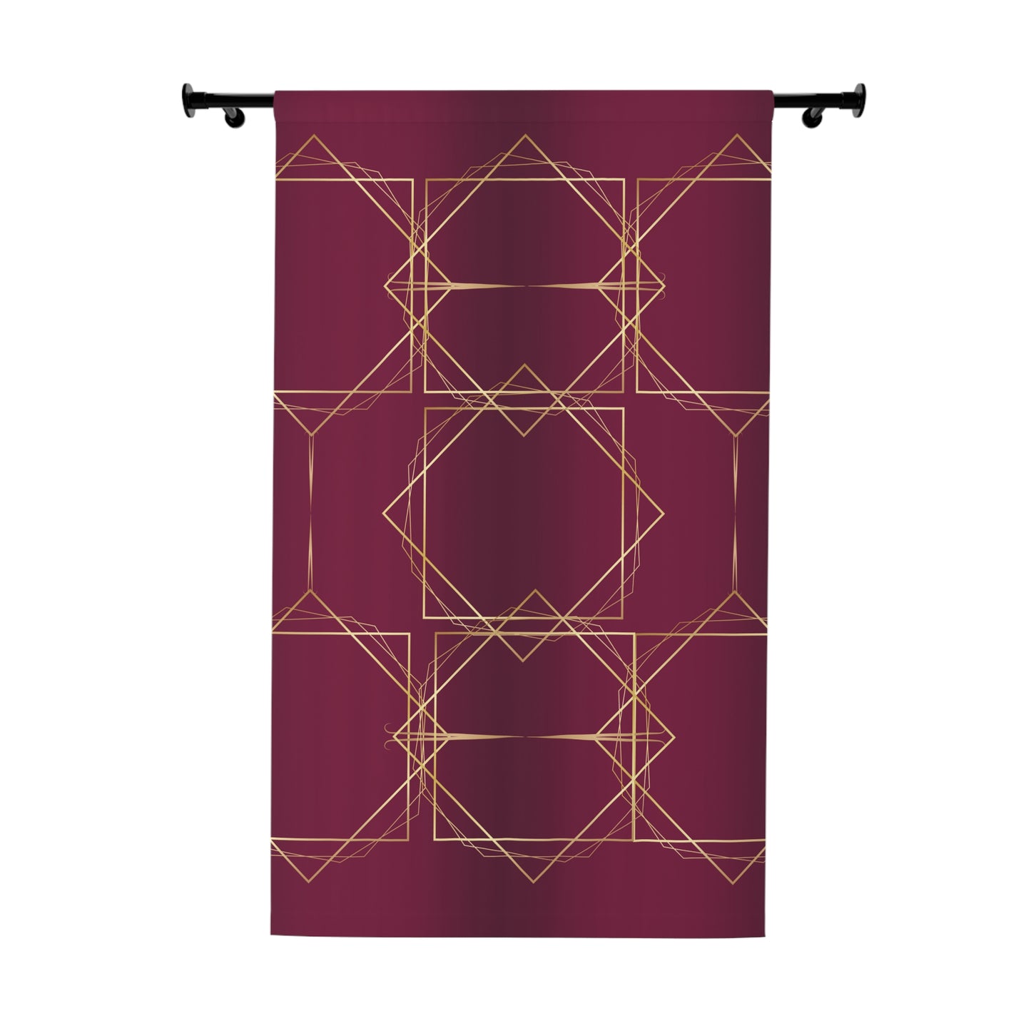 Gilded Elegance (Burgundy) Blackout Window Curtains (1 Piece)