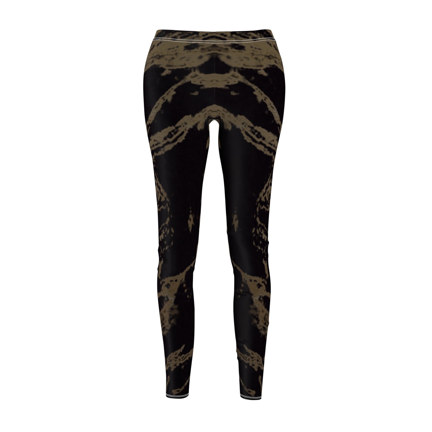 Black & Gold Women's Cut & Sew Casual Leggings (AOP)