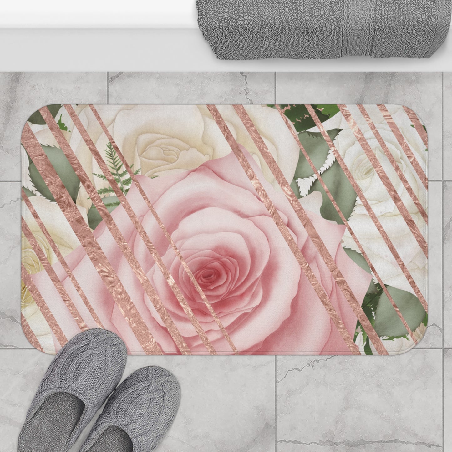 Kissed by a Rose Gold Bath Mat
