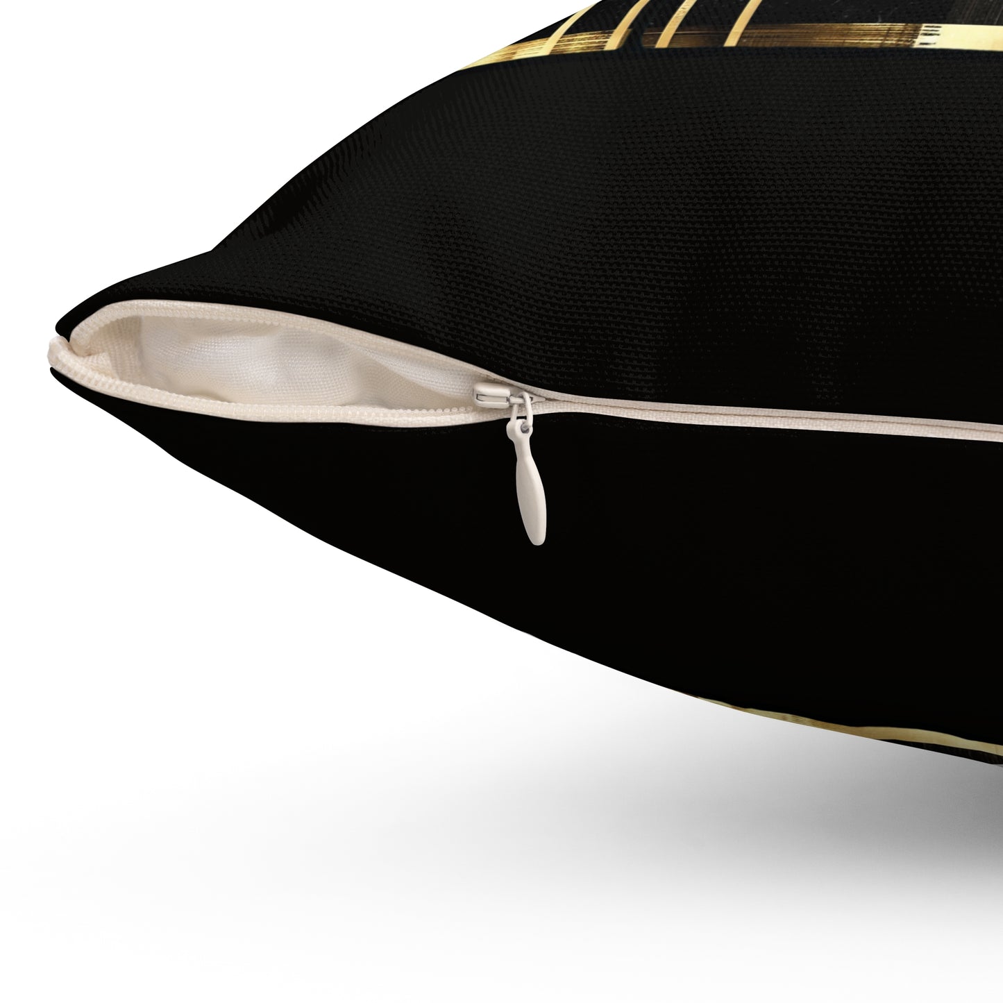 Noir & Gold Glam Spun Polyester Square Pillow