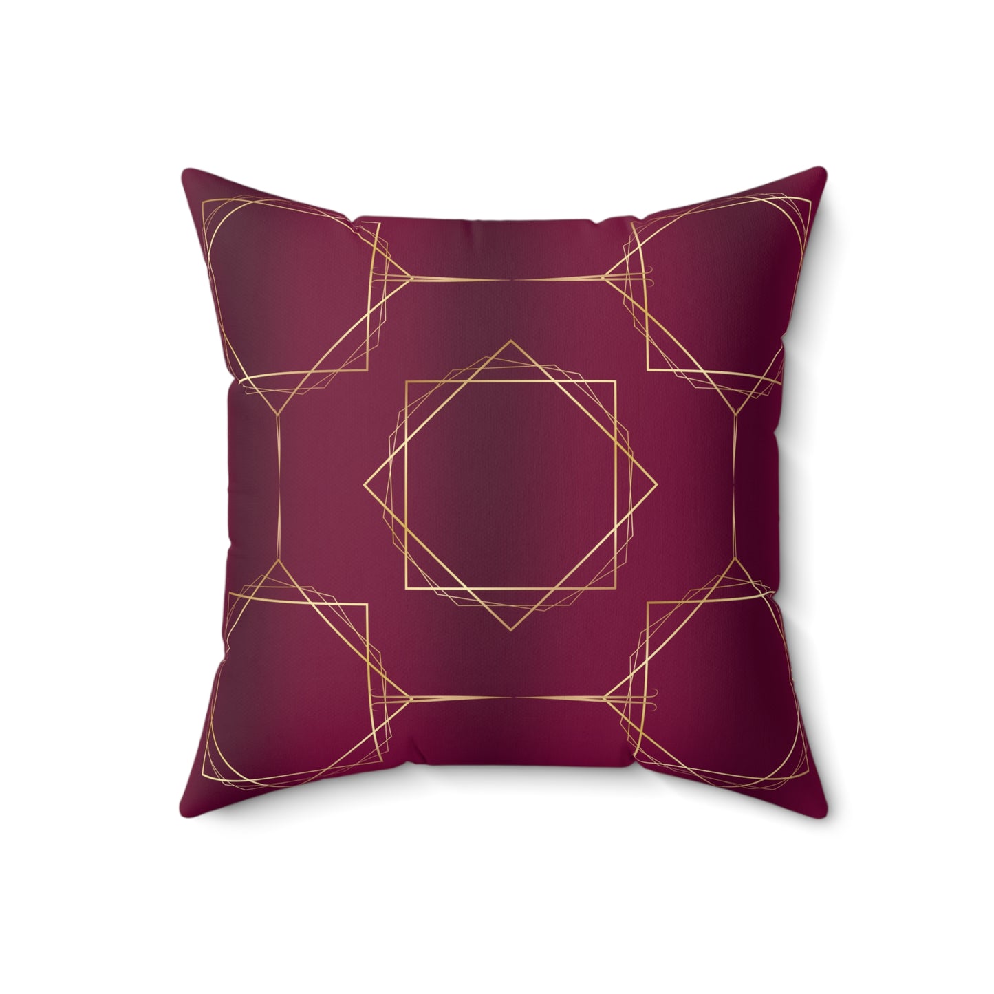 Gilded Elegance (Burgundy) Spun Polyester Square Pillow