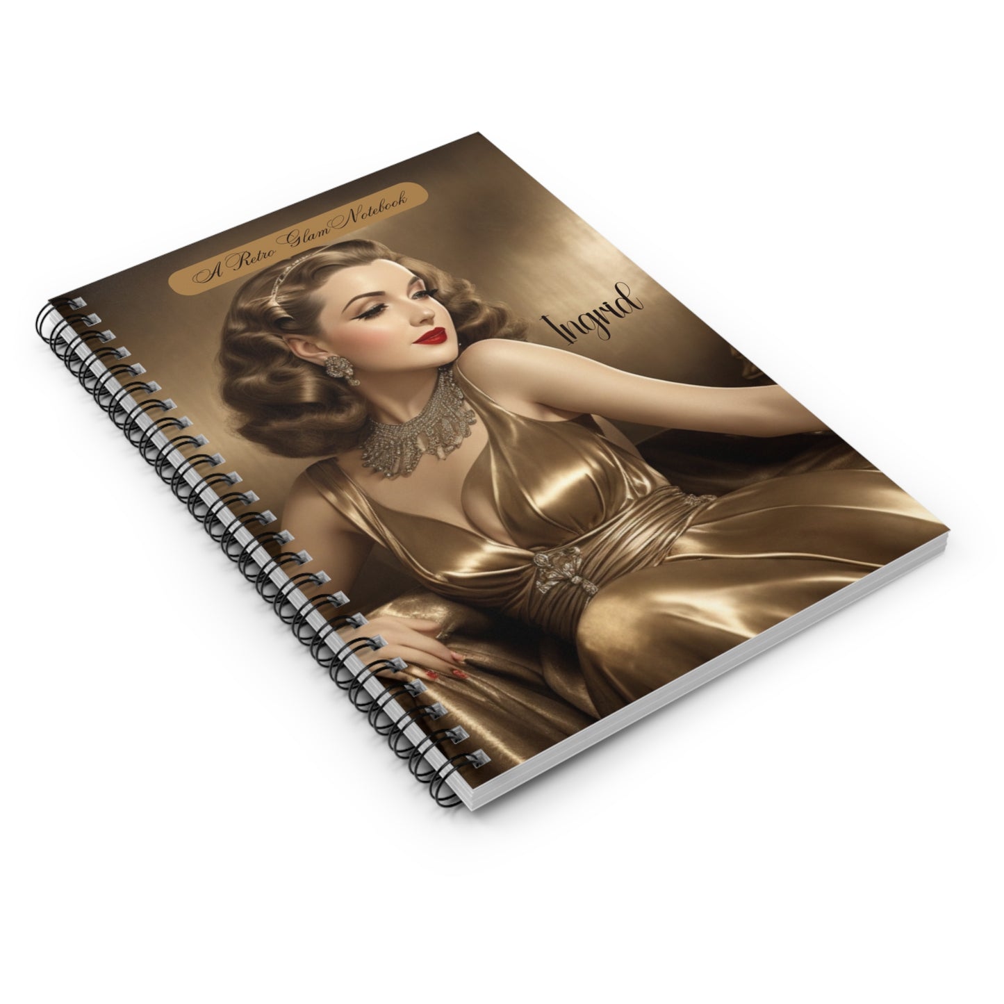 Retro Glam (Ingrid) Spiral Notebook - Ruled Line