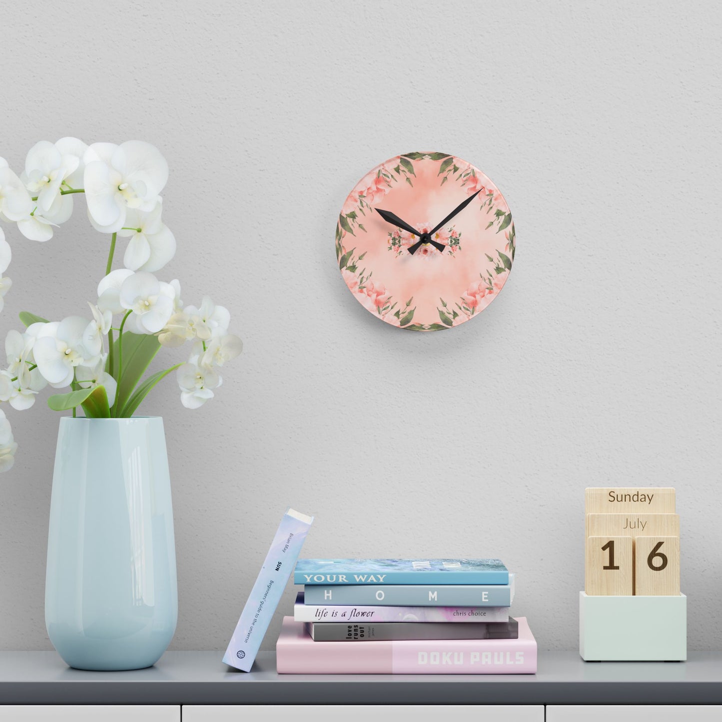 Peachy Keen Acrylic Wall Clock