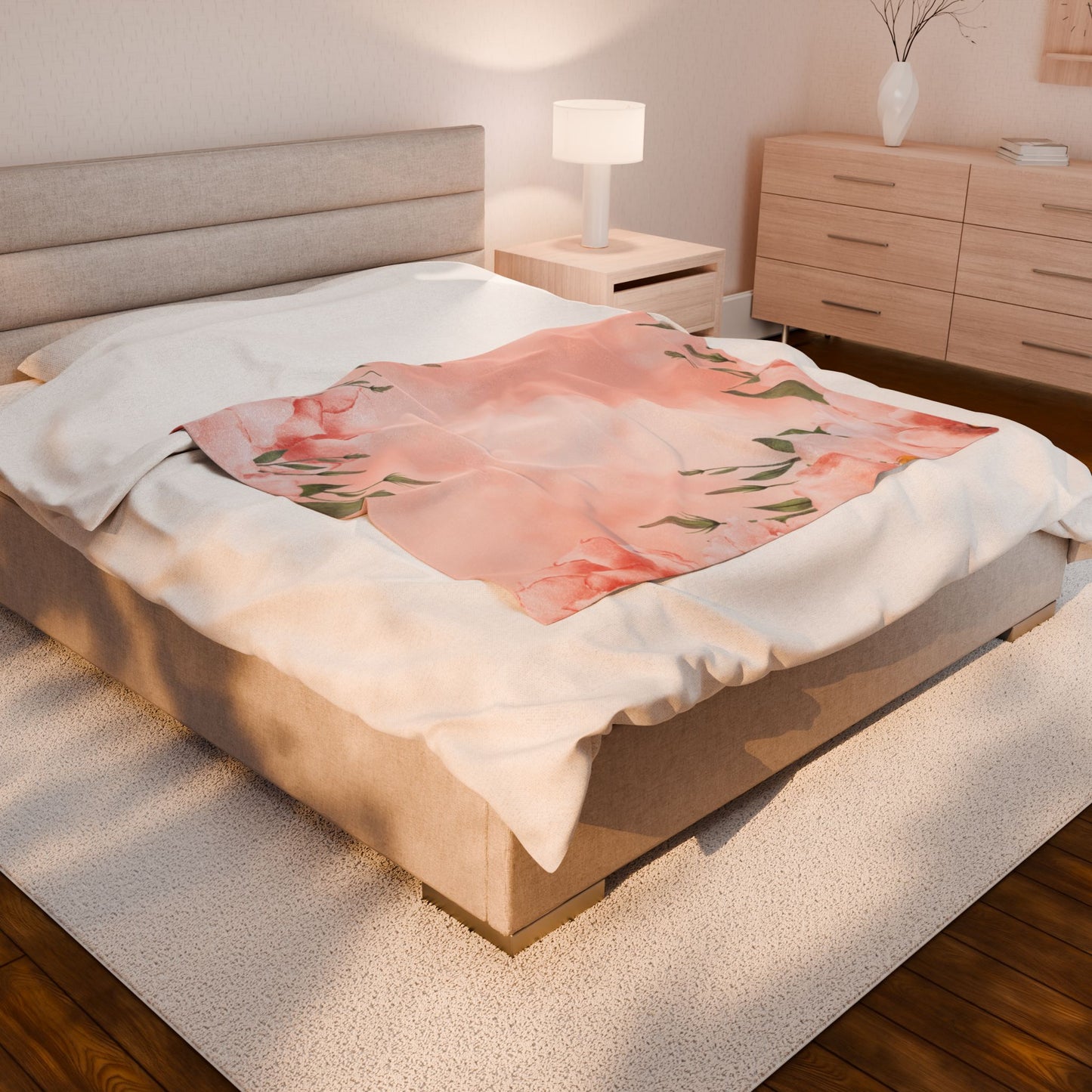 Peachy Keen Velveteen Plush Blanket