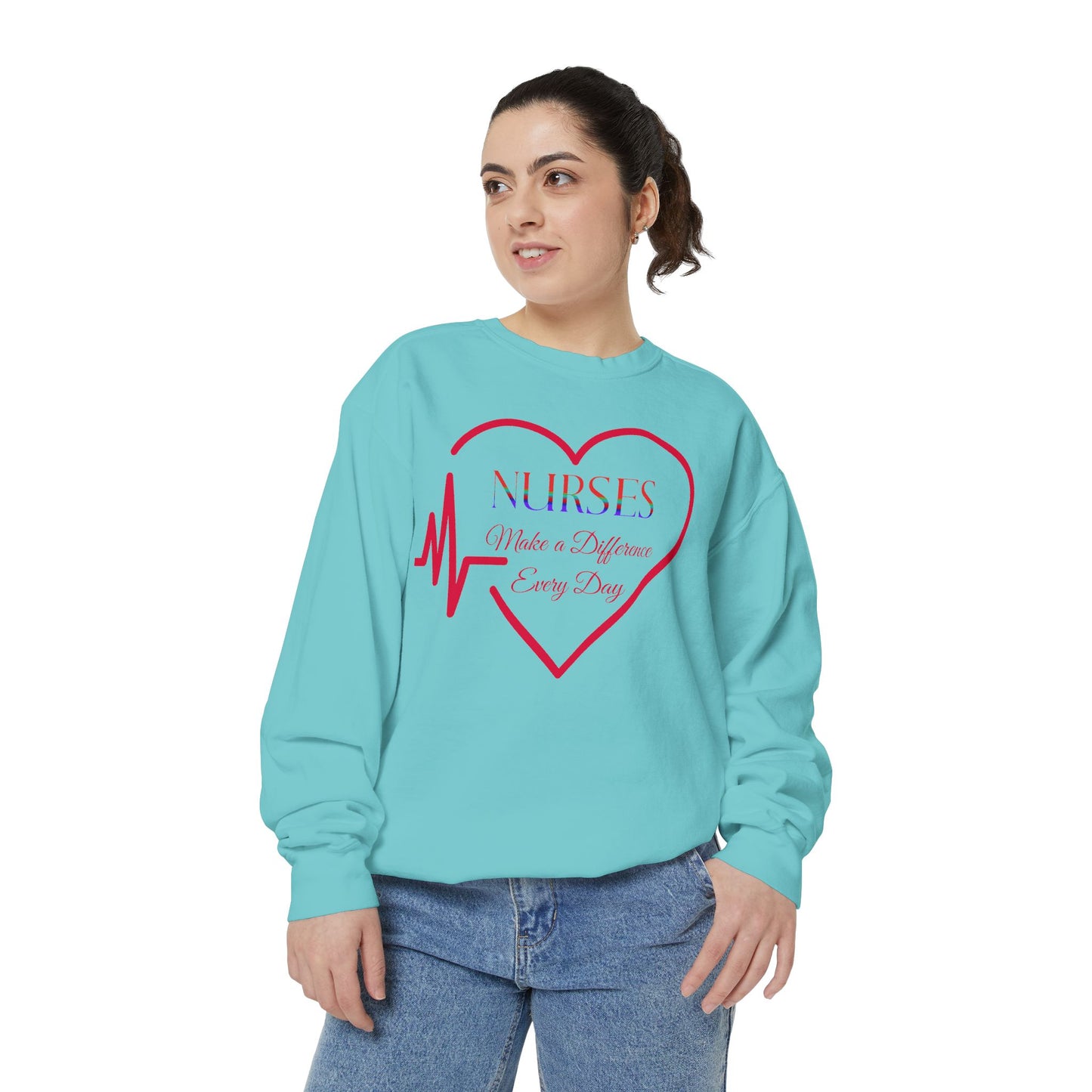 Nurses Make a Difference Unisex Garment-Dyed Sweatshirt