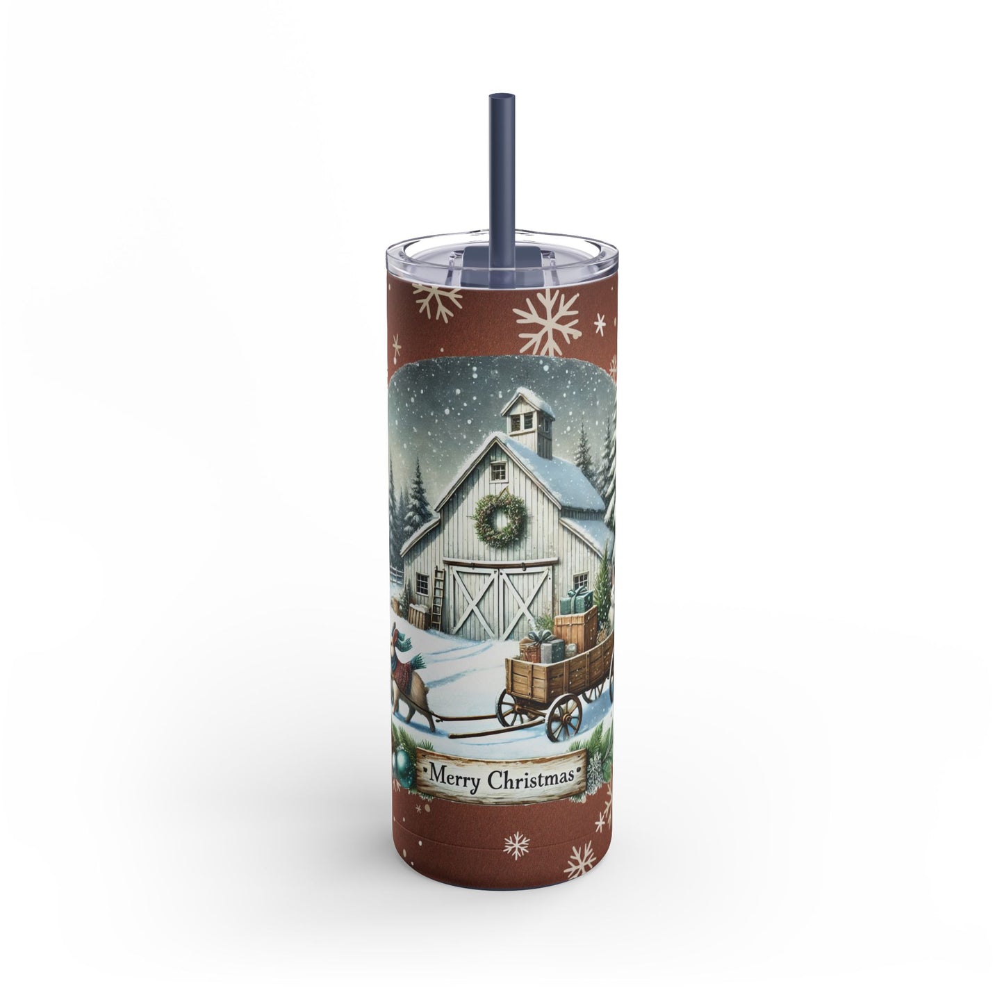 Merry Christmas 2 Maars Maker Skinny Matte Tumbler, 20oz