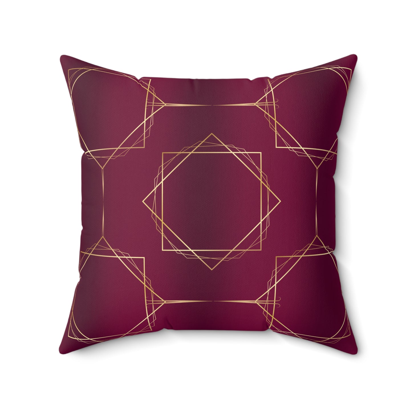 Gilded Elegance (Burgundy) Spun Polyester Square Pillow